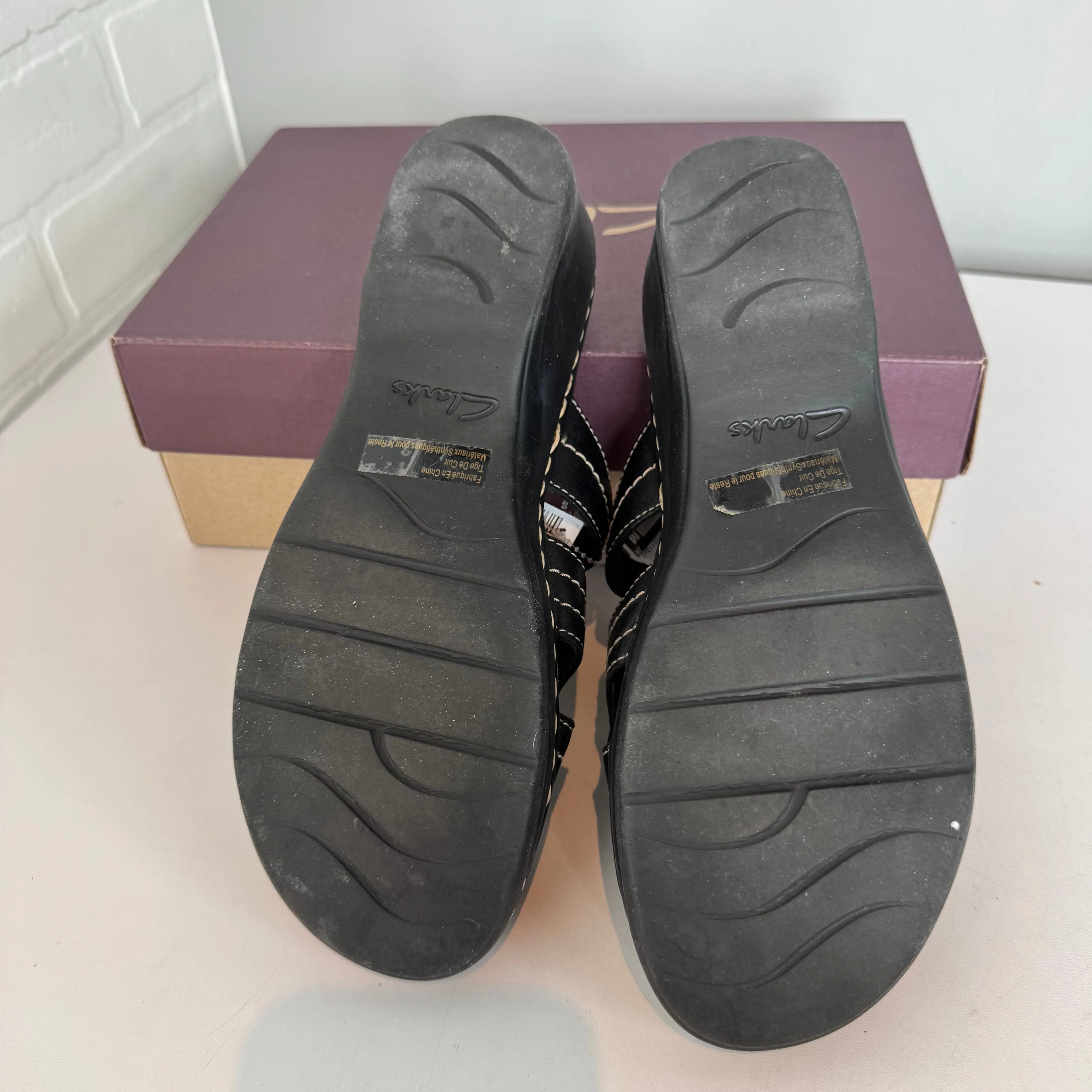 Sandals Flats By Clarks In Black, Size: 9.5 clarks