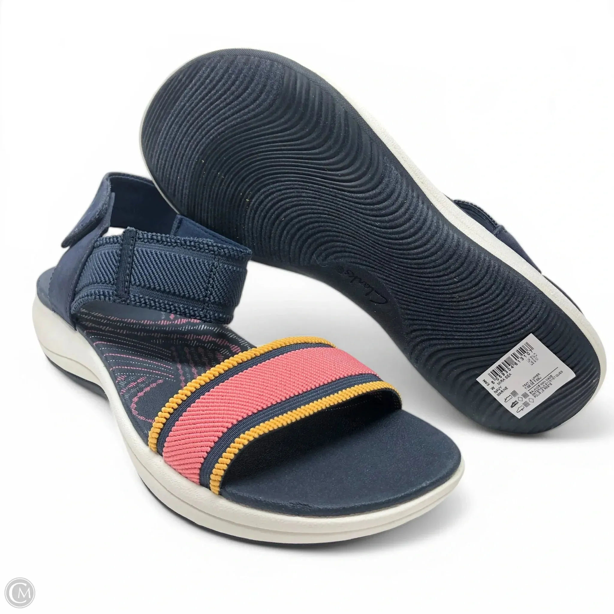 Sandals Flats By Clarks In Blue & Pink, Size: 9