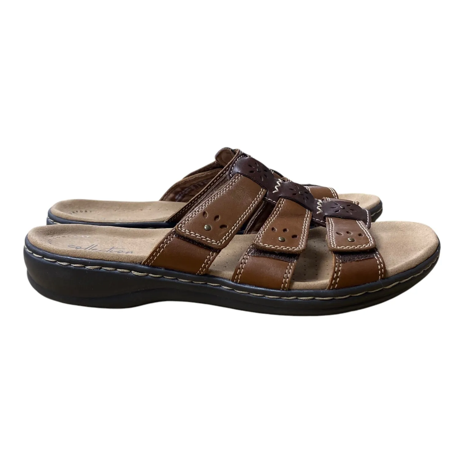 Sandals Flats By Clarks In Brown, Size:8 clarks