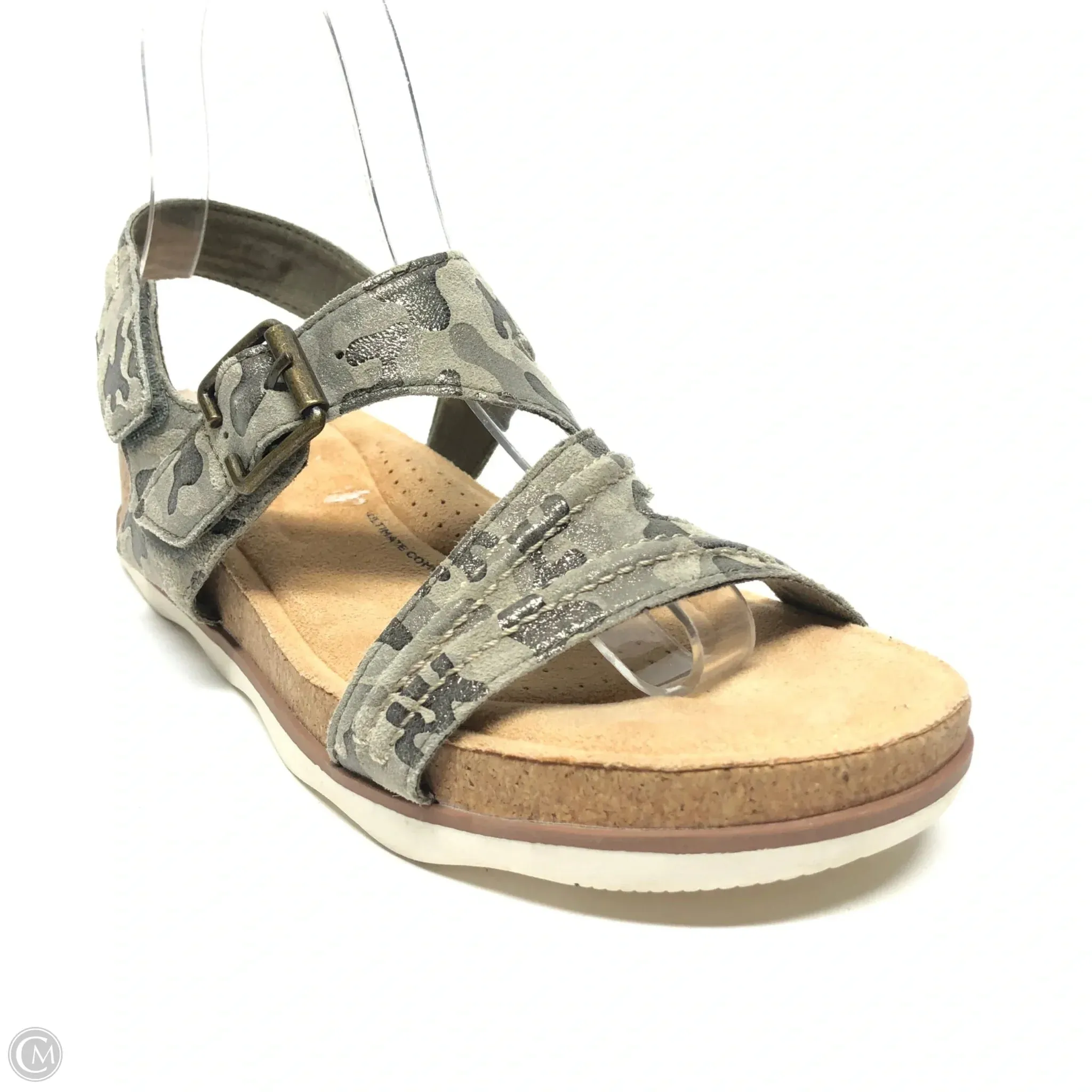 Sandals Flats By Clarks In Camouflage Print, Size: 7 clarks