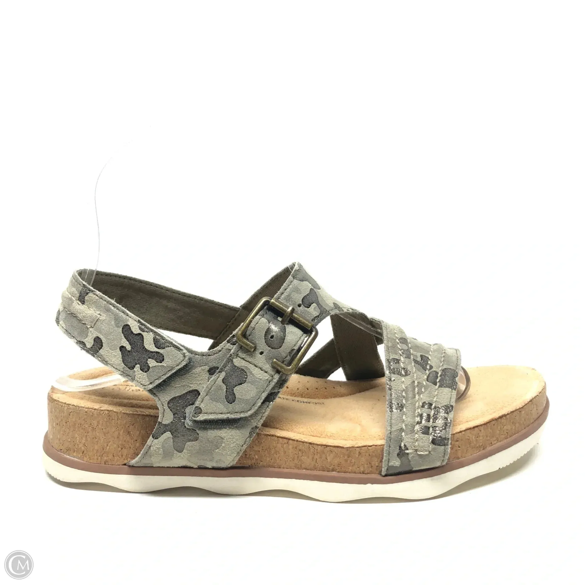 Sandals Flats By Clarks In Camouflage Print, Size: 7 clarks