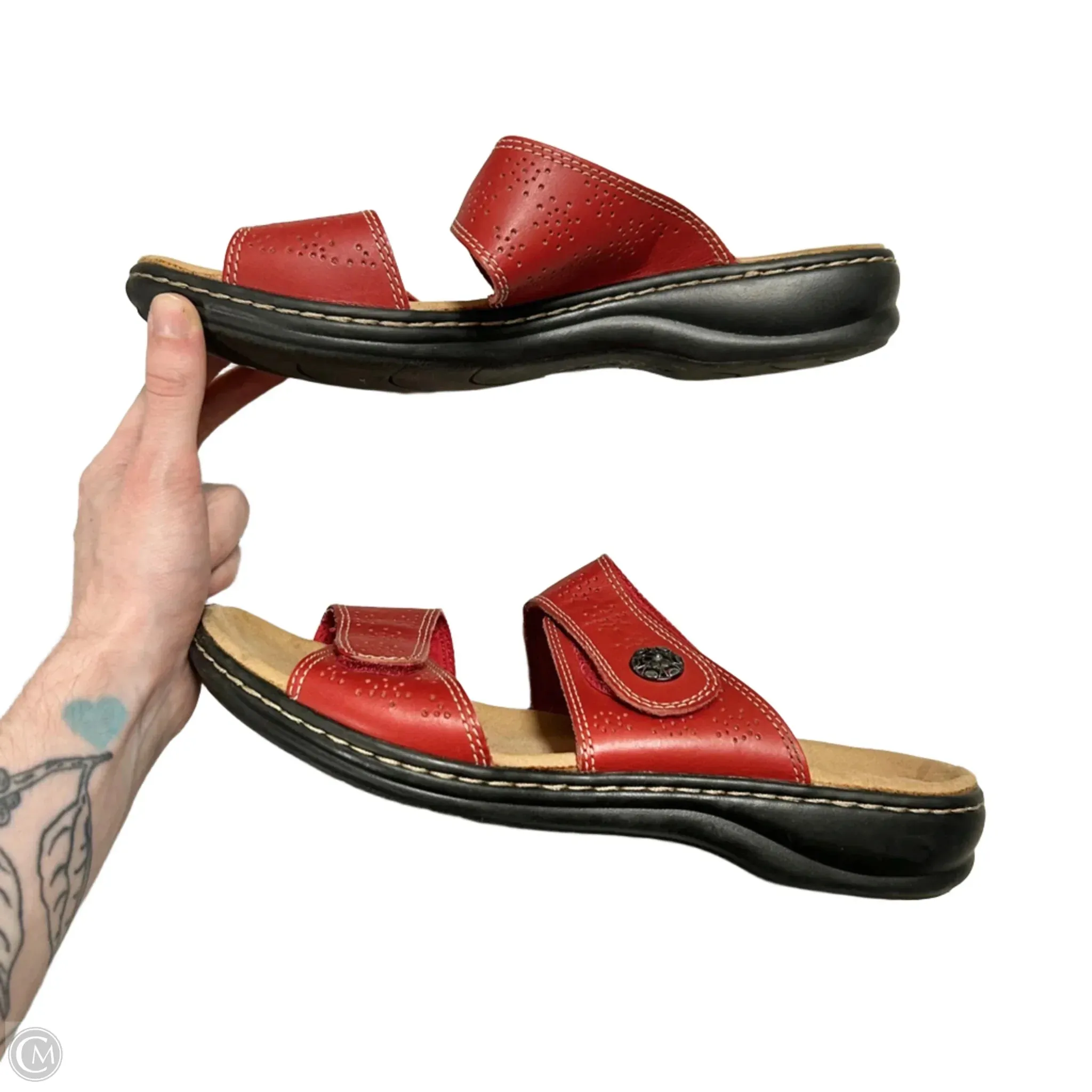 Sandals Flats By Clarks In Red, Size: 8.5 clarks