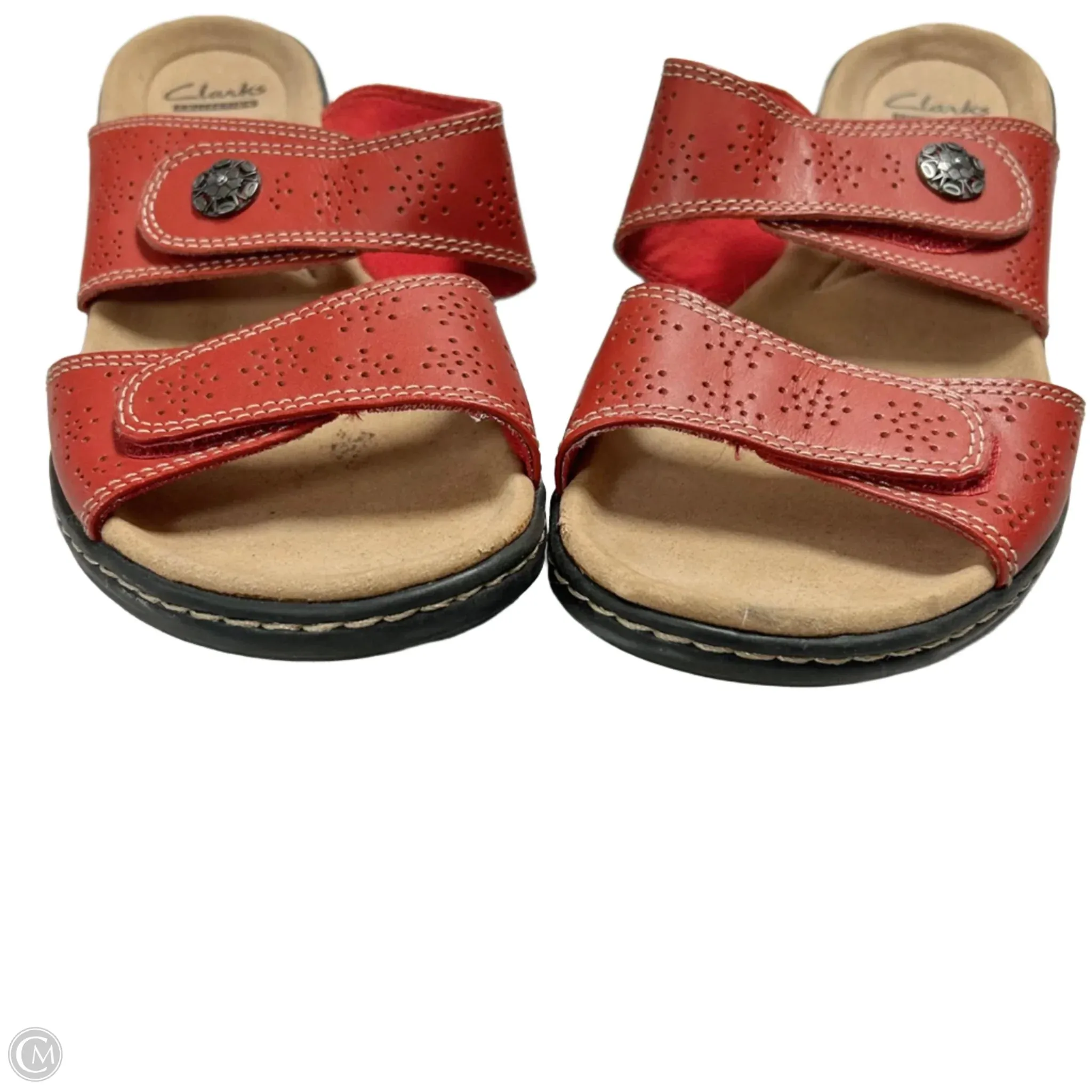 Sandals Flats By Clarks In Red, Size: 8.5 clarks