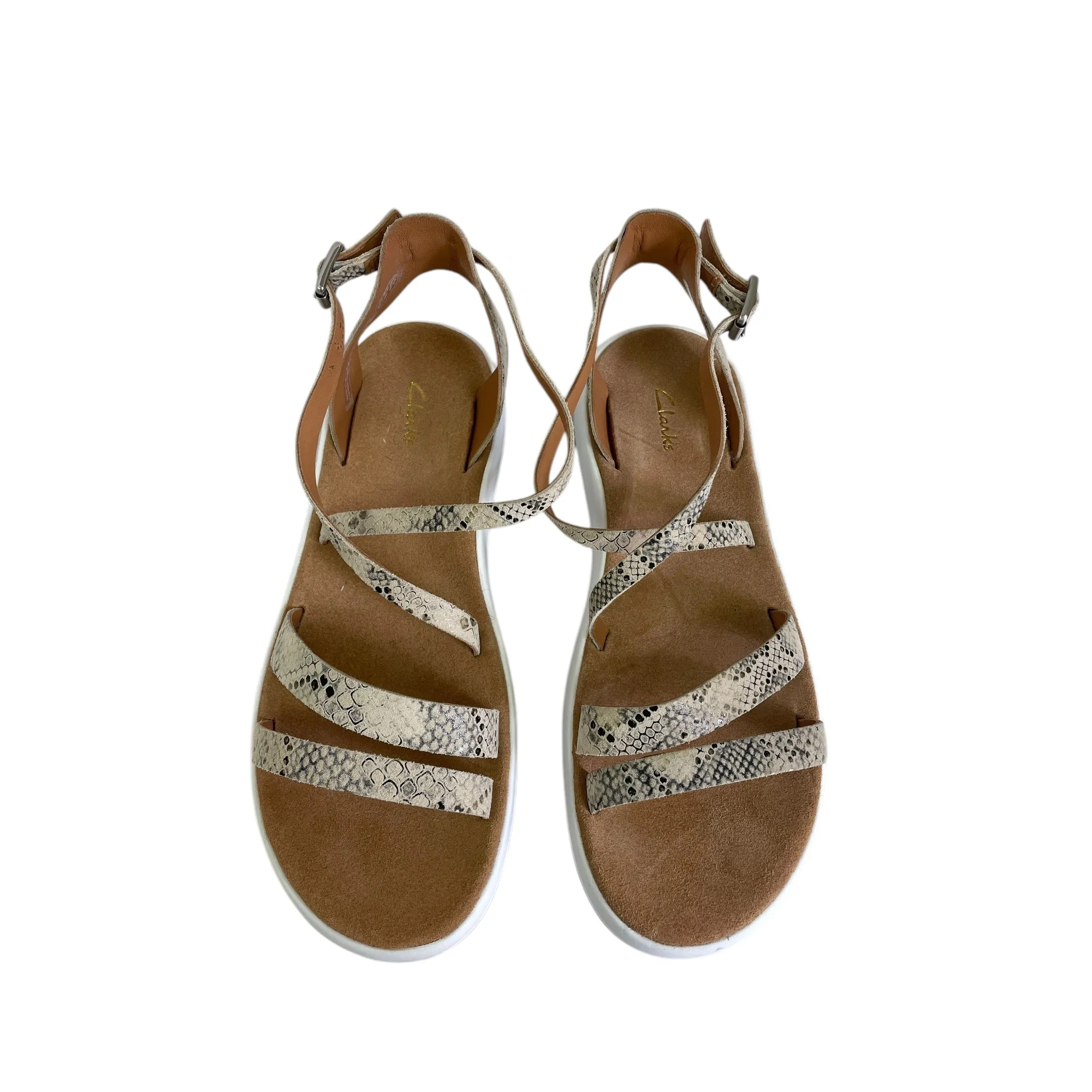 Sandals Flats By Clarks In Taupe, Size:7.5 clarks