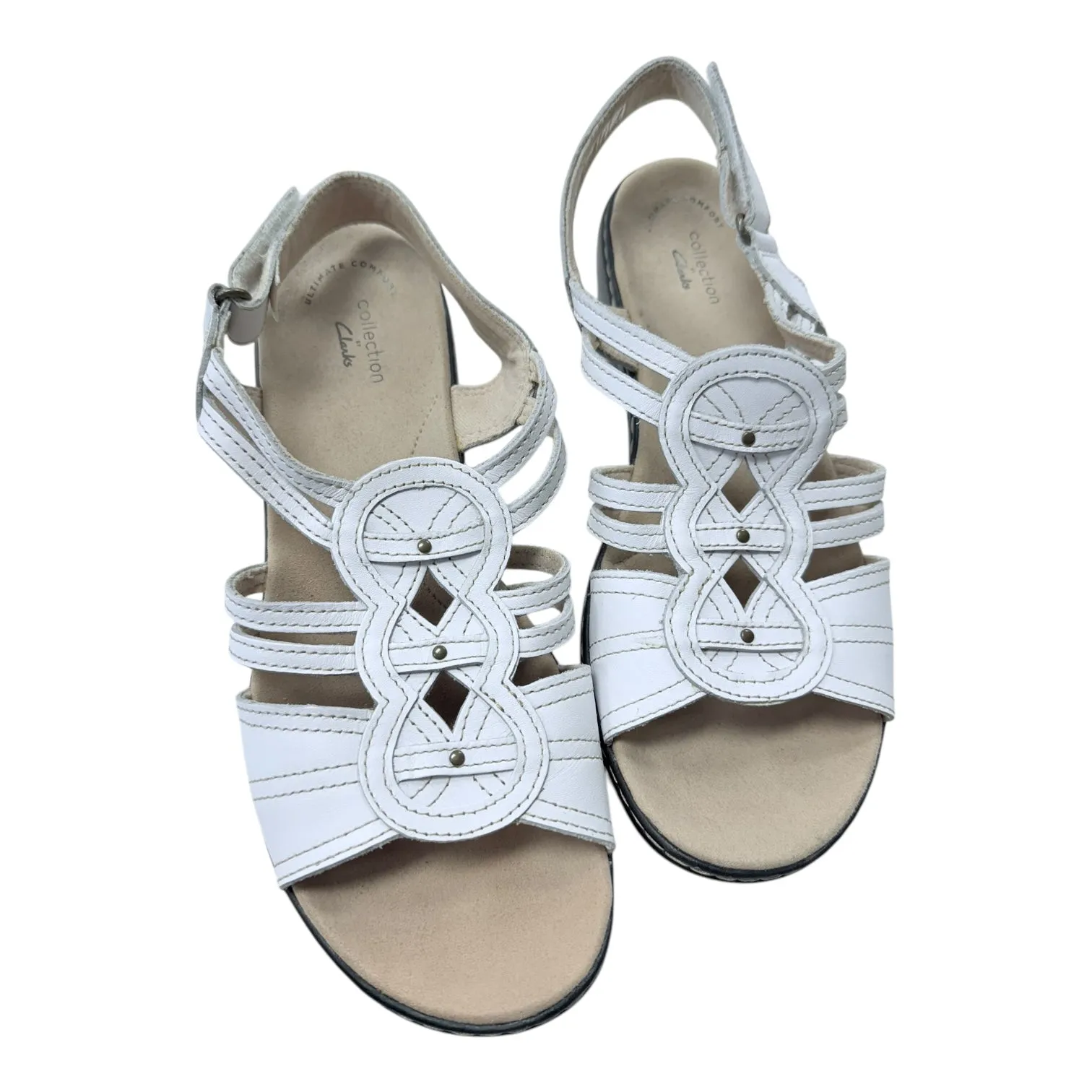 Sandals Flats By Clarks In White, Size:9 clarks