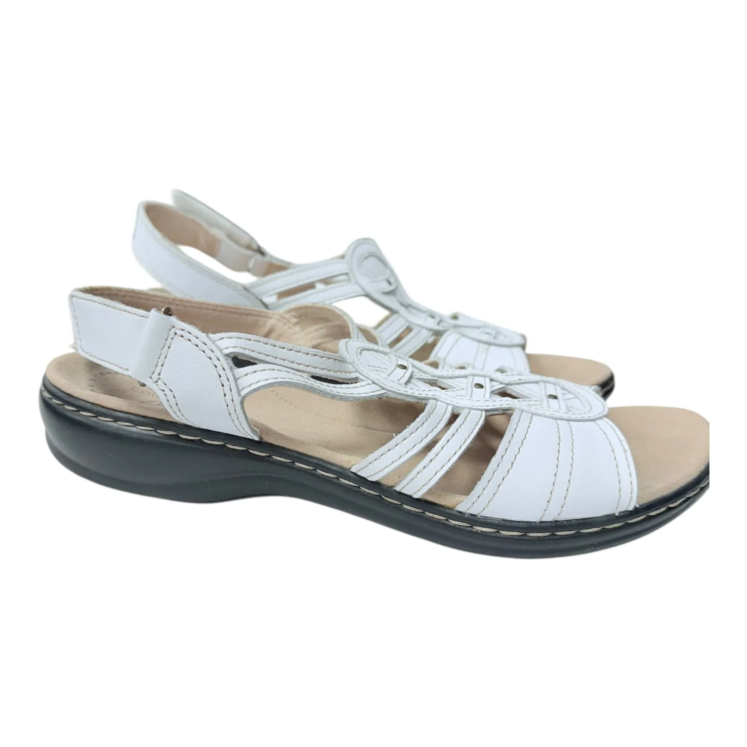 Sandals Flats By Clarks In White, Size:9 clarks