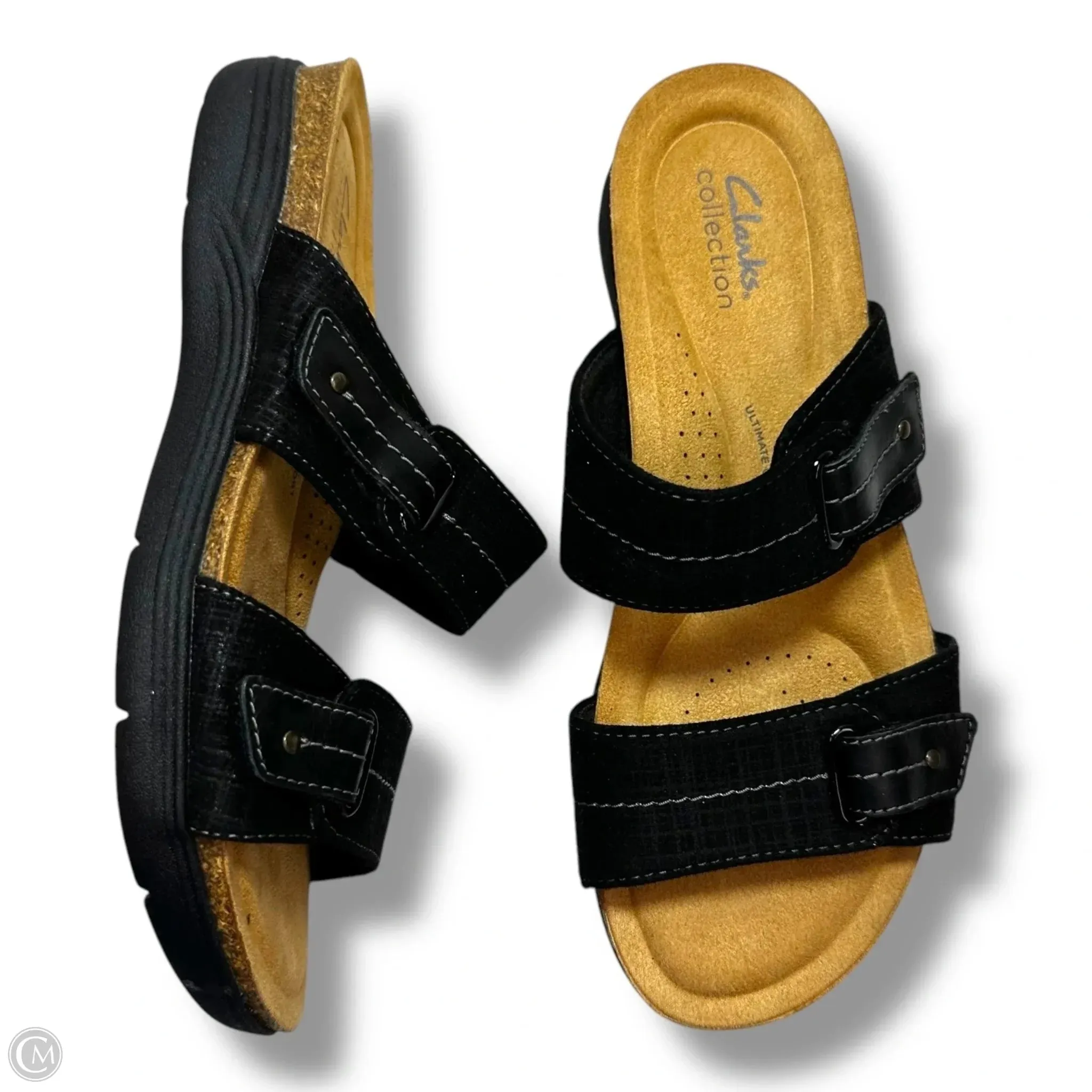 Sandals Flip Flops By Clarks In Black, Size: 8.5 clarks