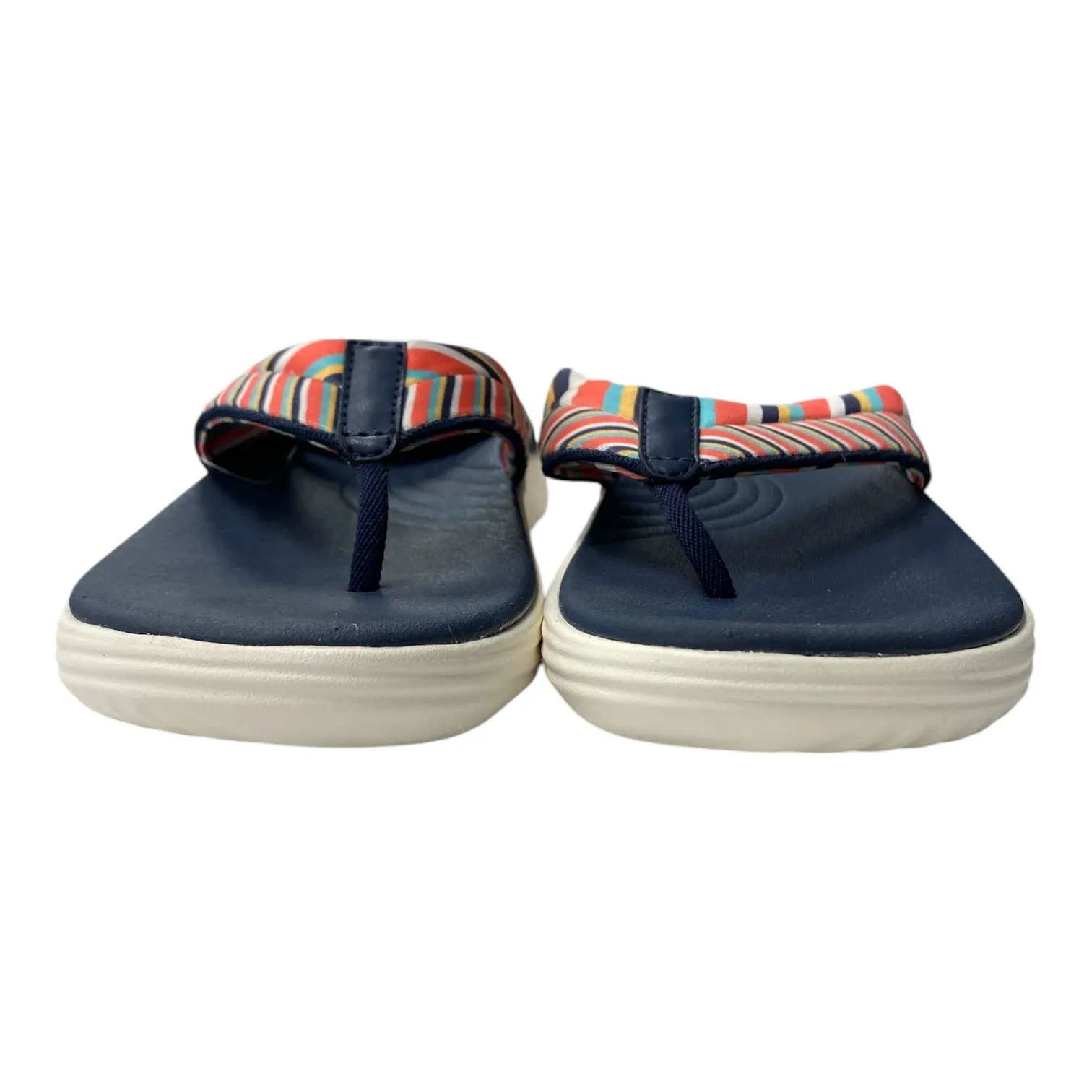Sandals Flip Flops By Clarks In Blue & Orange, Size:7 clarks