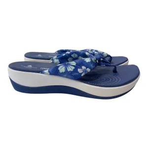 Sandals Flip Flops By Clarks In Blue, Size:7 clarks