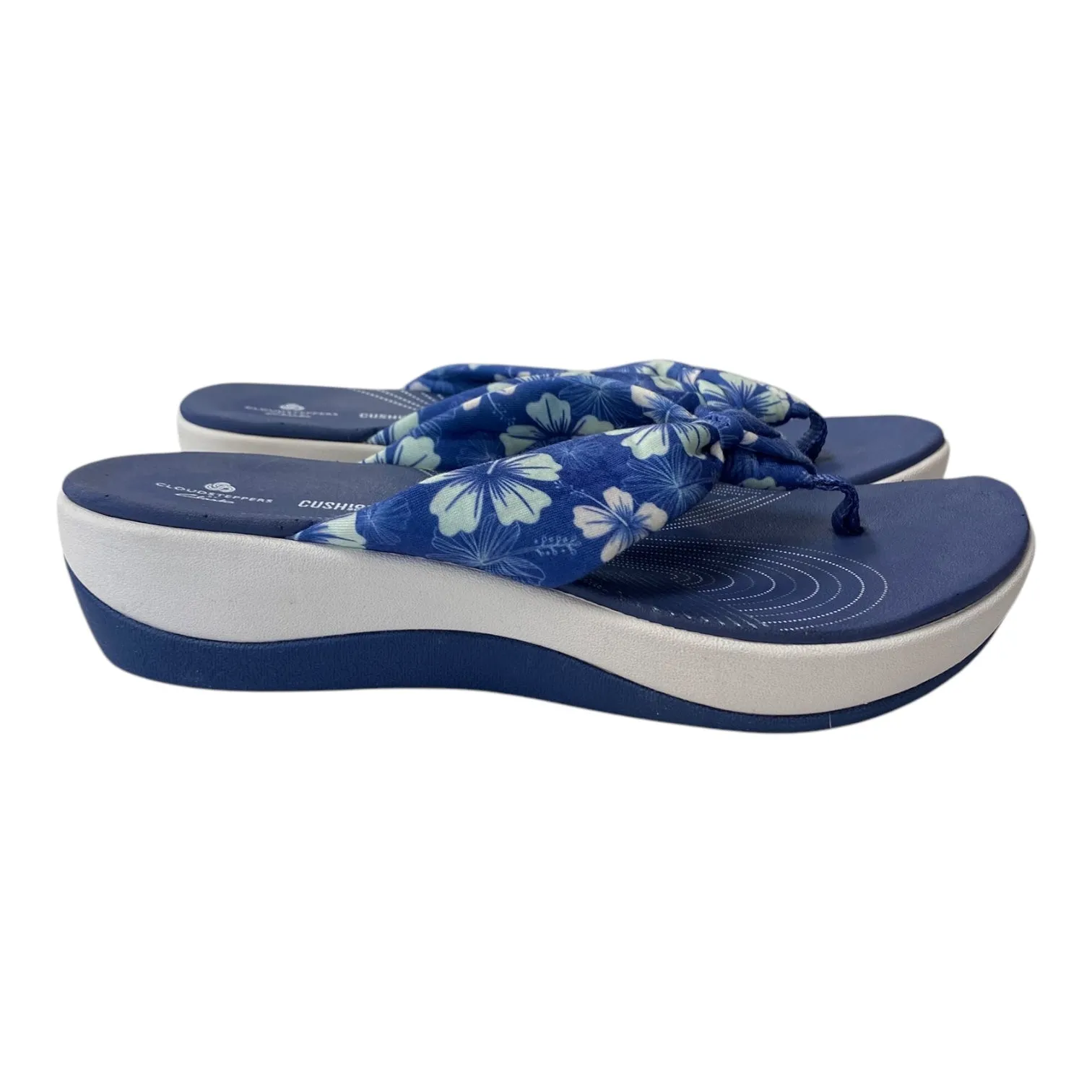 Sandals Flip Flops By Clarks In Blue, Size:7 clarks