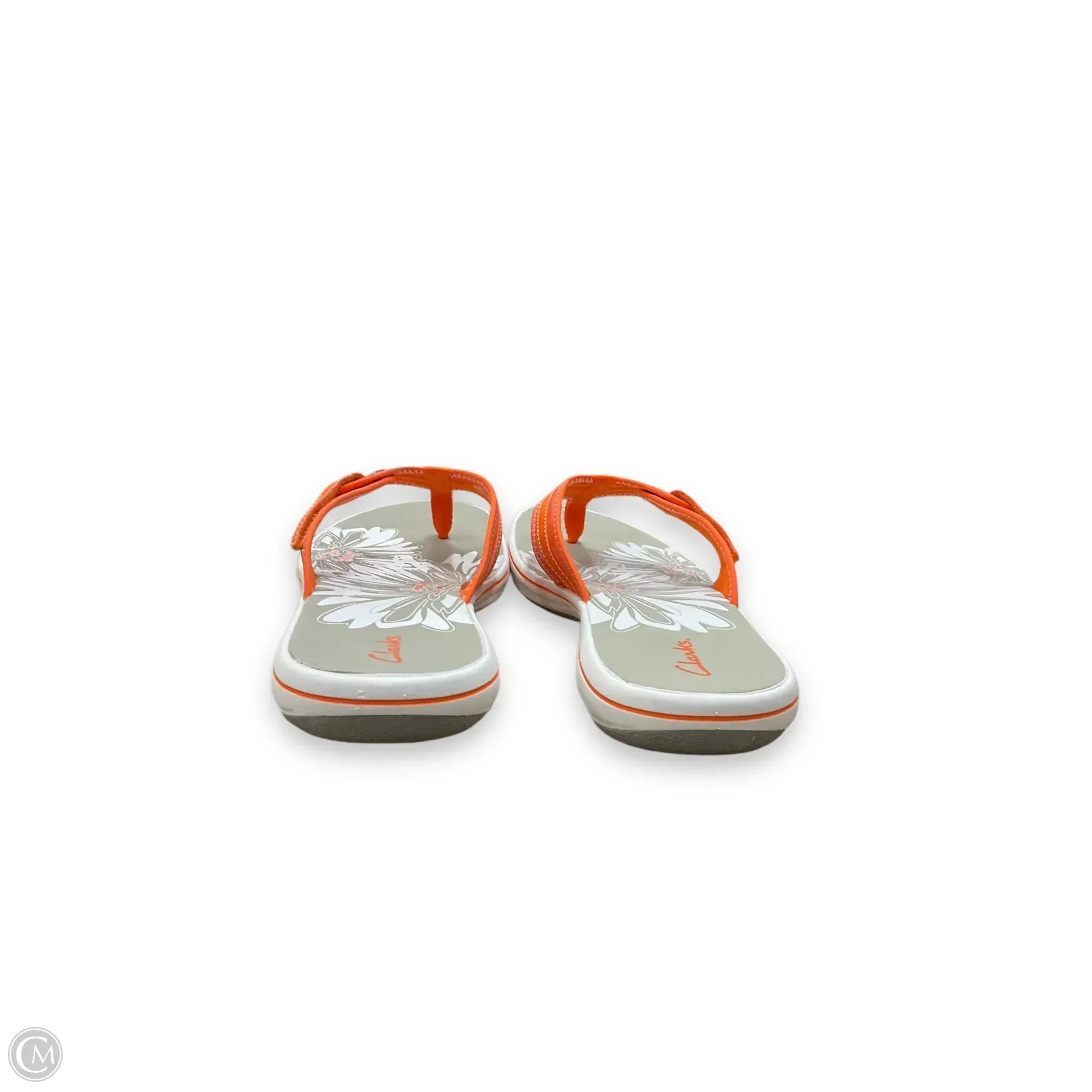 Sandals Flip Flops By Clarks In Grey & Orange, Size: 12 clarks