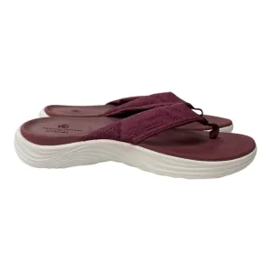 Sandals Flip Flops By Clarks In Maroon, Size:7 clarks