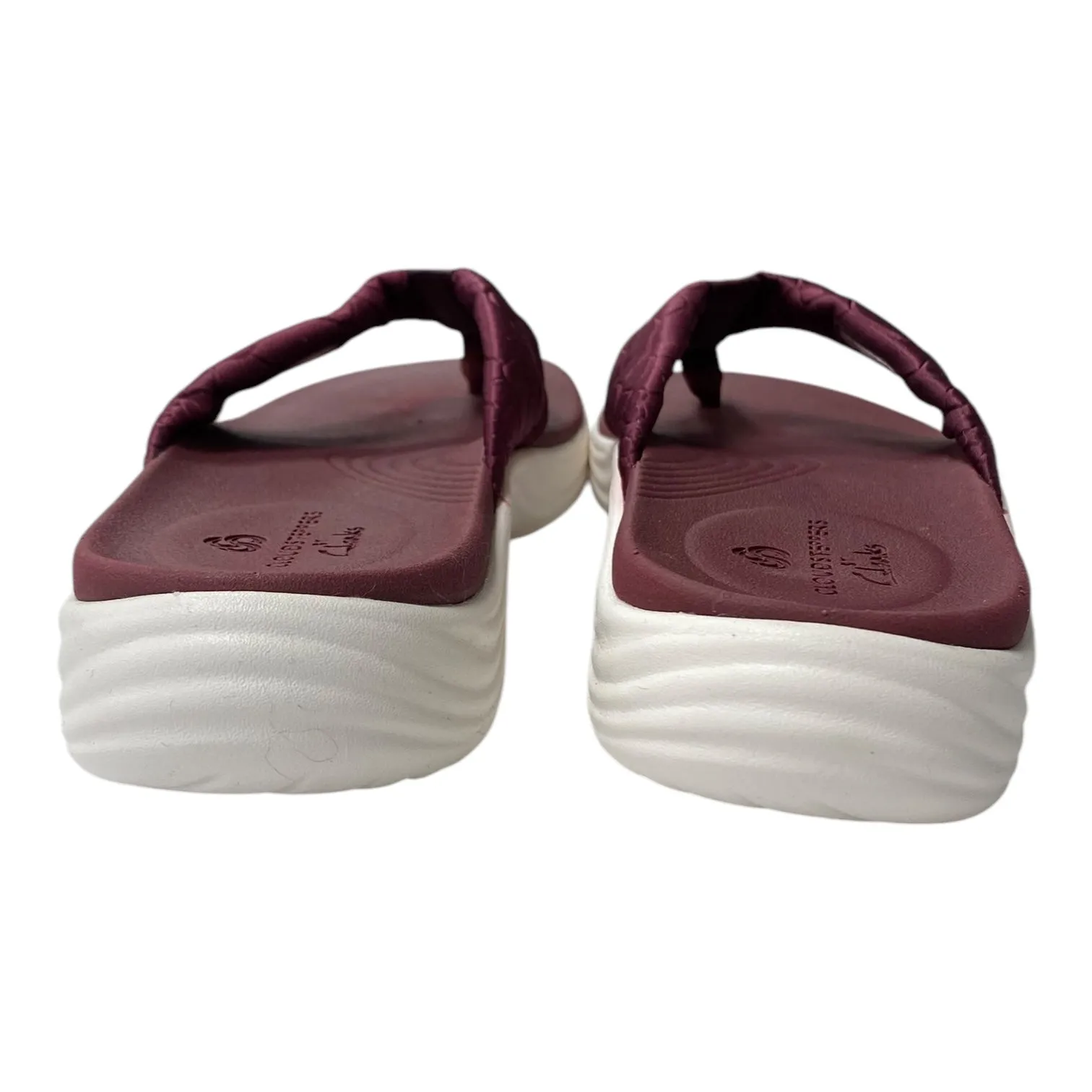 Sandals Flip Flops By Clarks In Maroon, Size:7 clarks