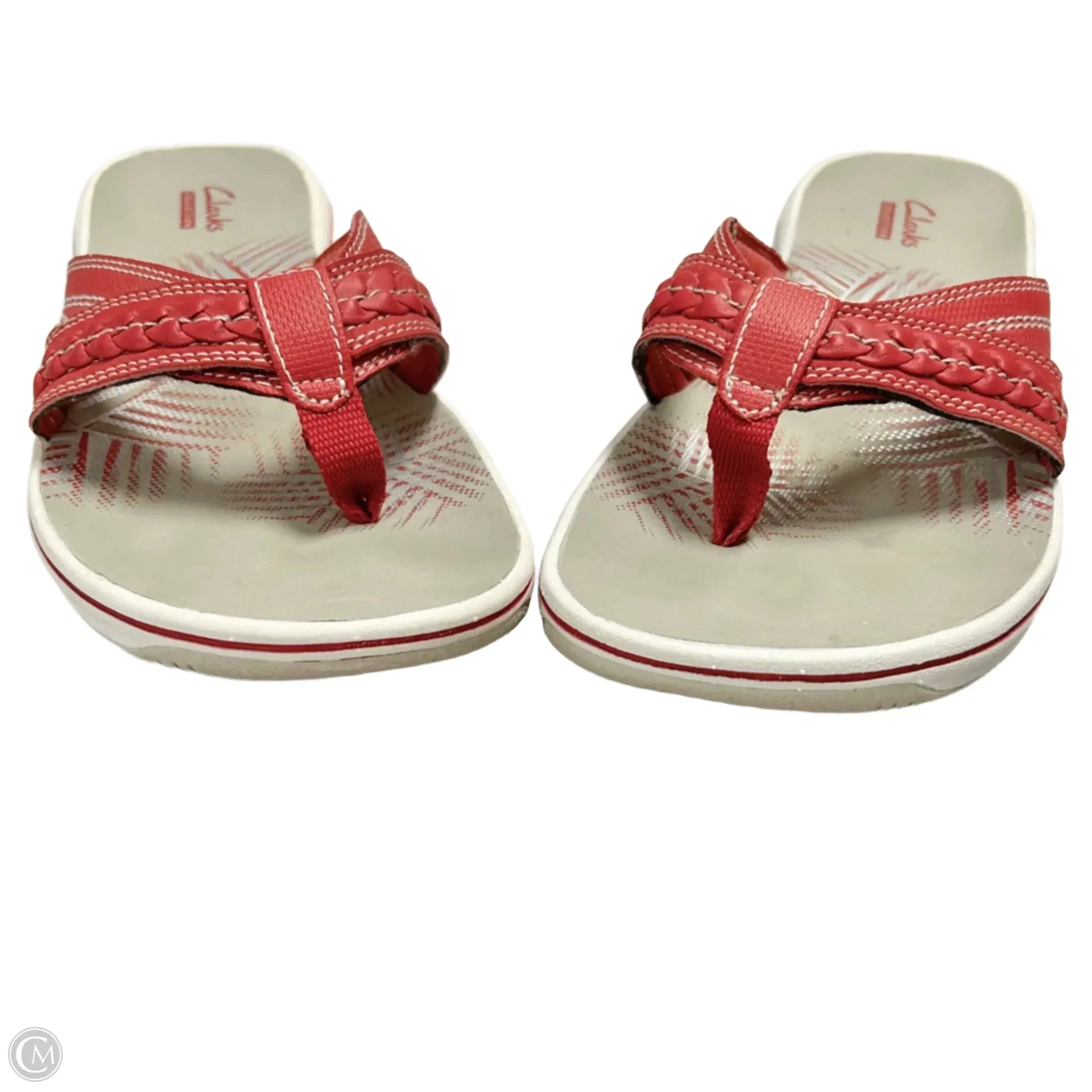 Sandals Flip Flops By Clarks In Red, Size: 6 clarks