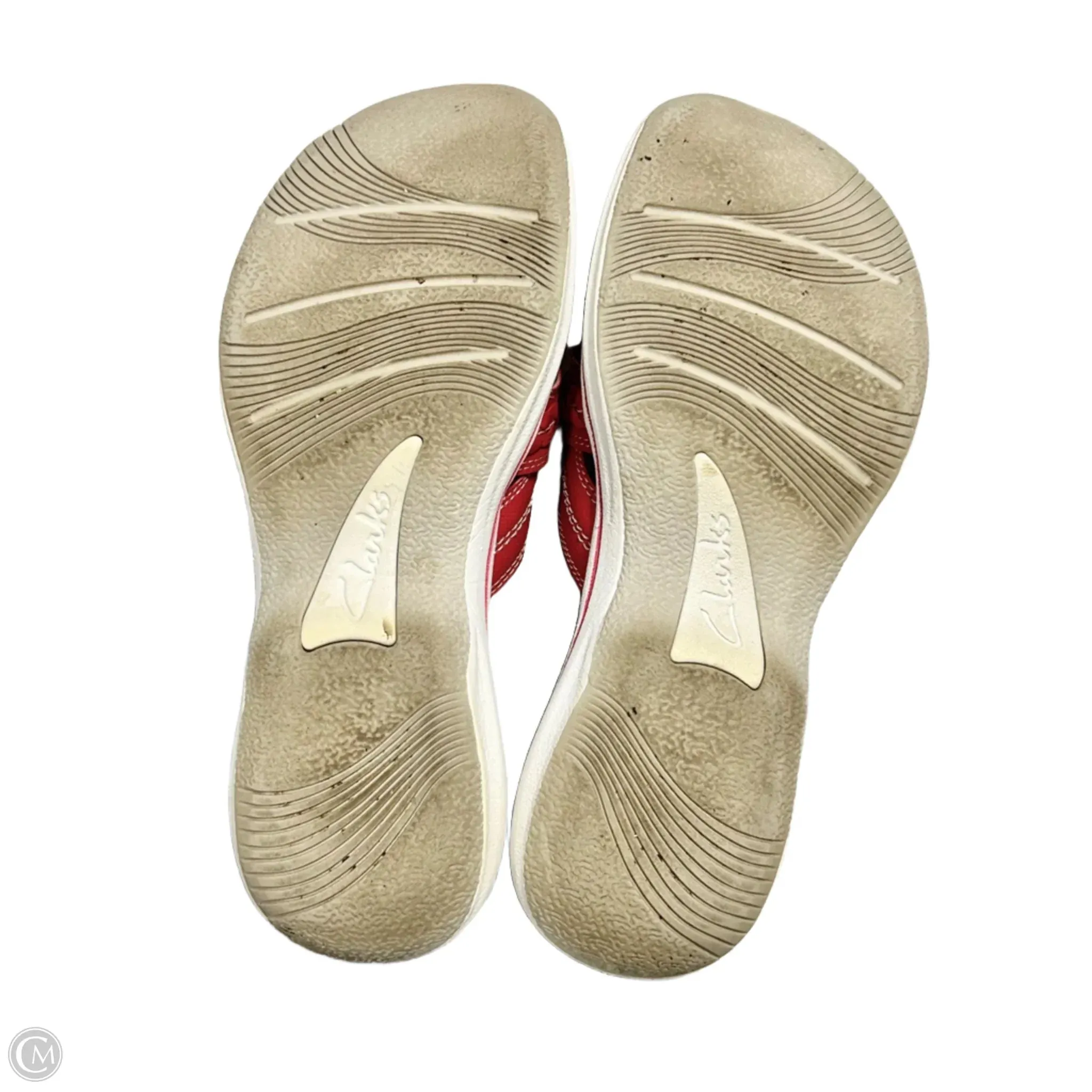 Sandals Flip Flops By Clarks In Red, Size: 6 clarks