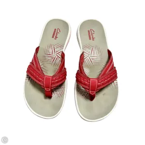 Sandals Flip Flops By Clarks In Red, Size: 6 clarks