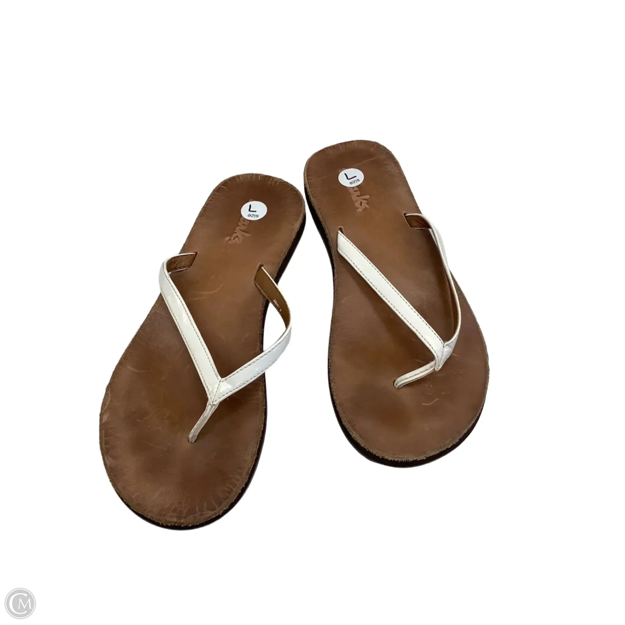 Sandals Flip Flops By Clarks In Tan, Size: 7 clarks