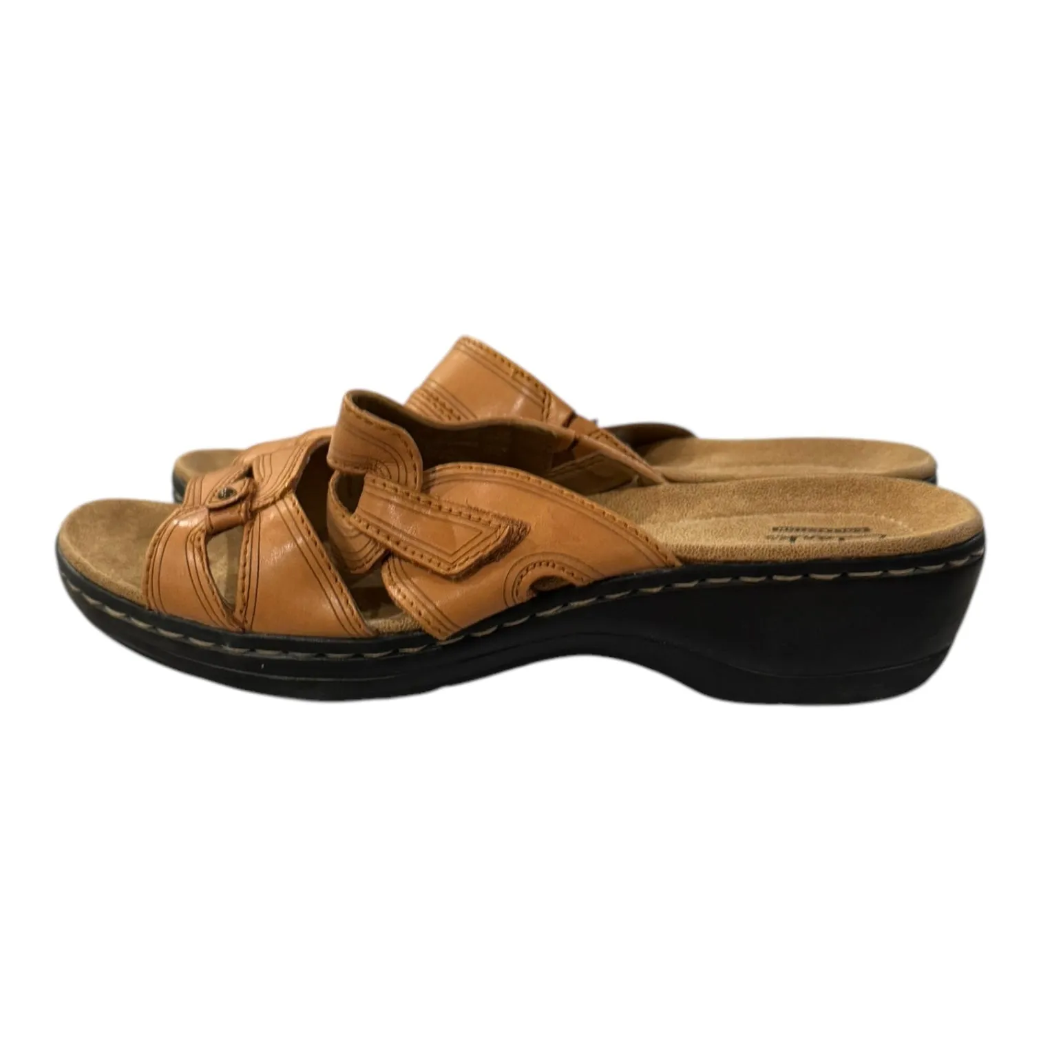Sandals Heels Block By Clarks In Gold, Size:8.5 clarks