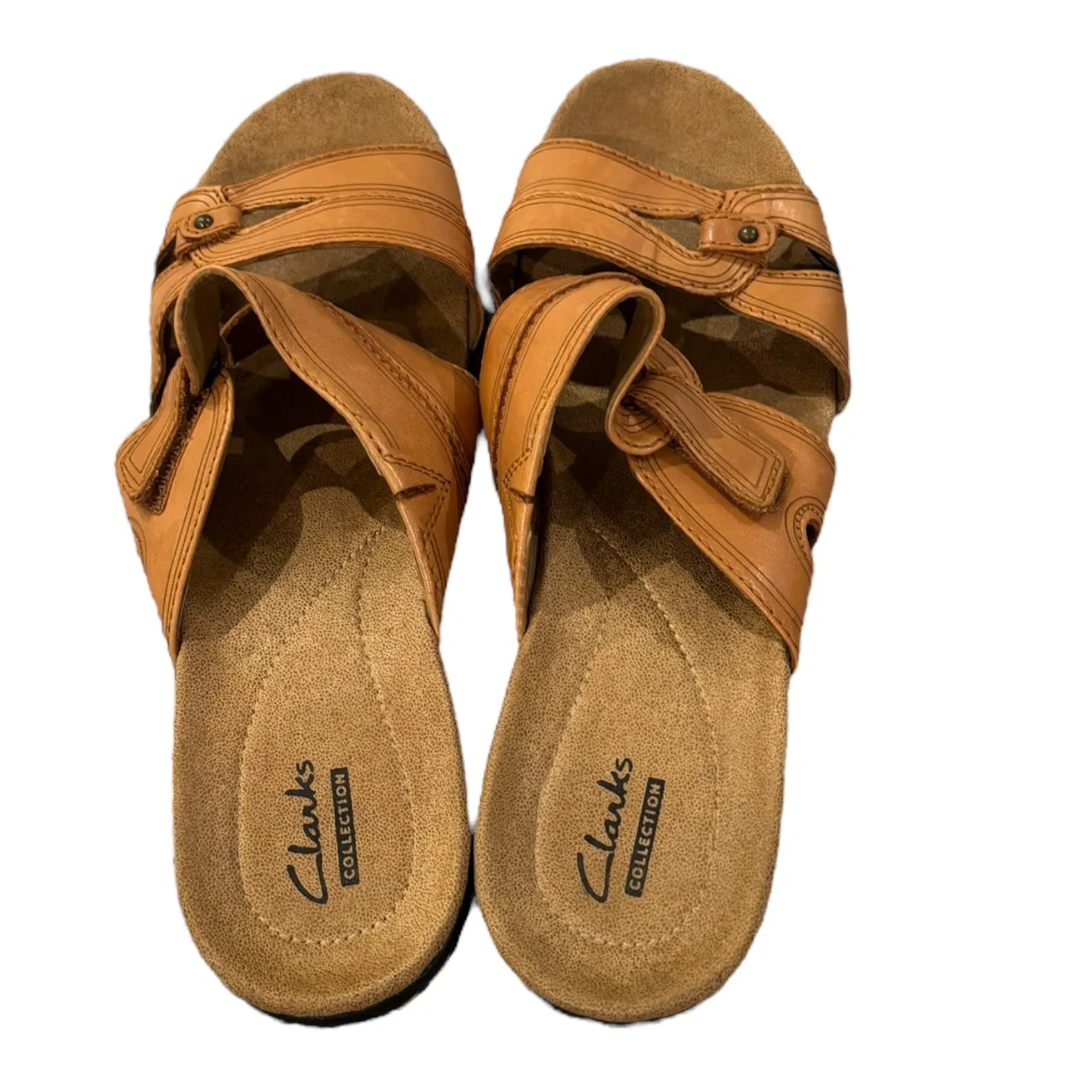 Sandals Heels Block By Clarks In Gold, Size:8.5 clarks