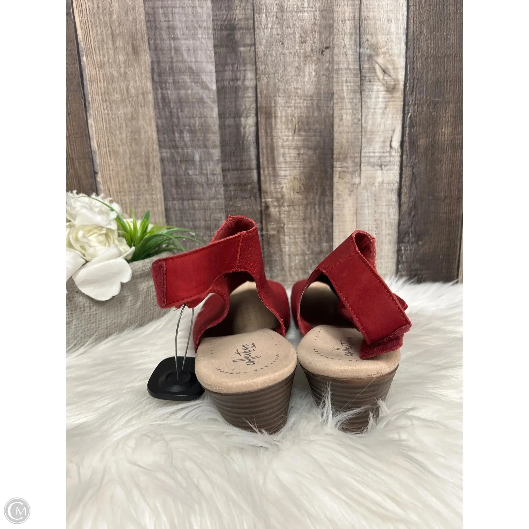 Sandals Heels Block By Clarks In Red, Size: 11 clarks