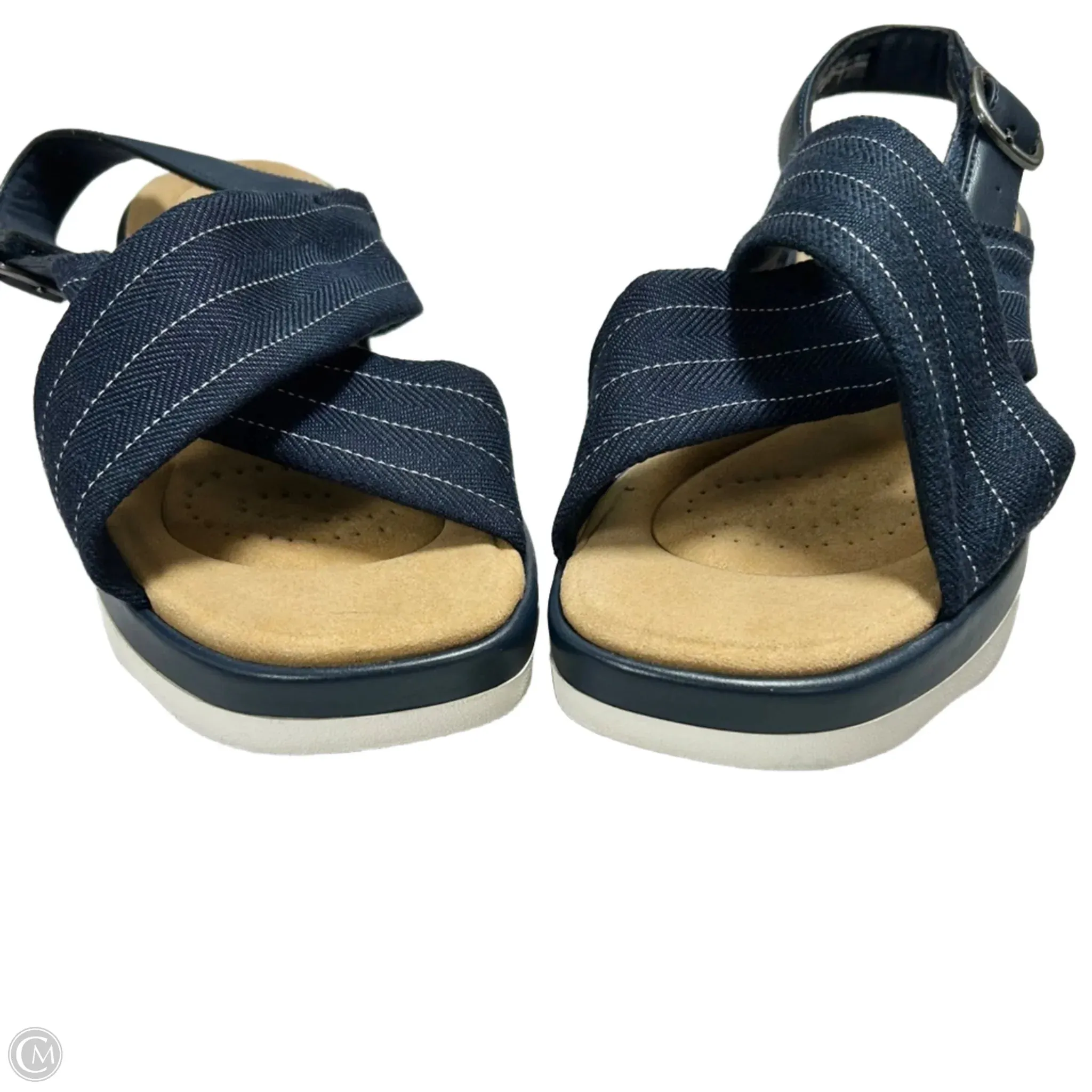Sandals Heels Platform By Clarks In Navy, Size: 8.5 clarks