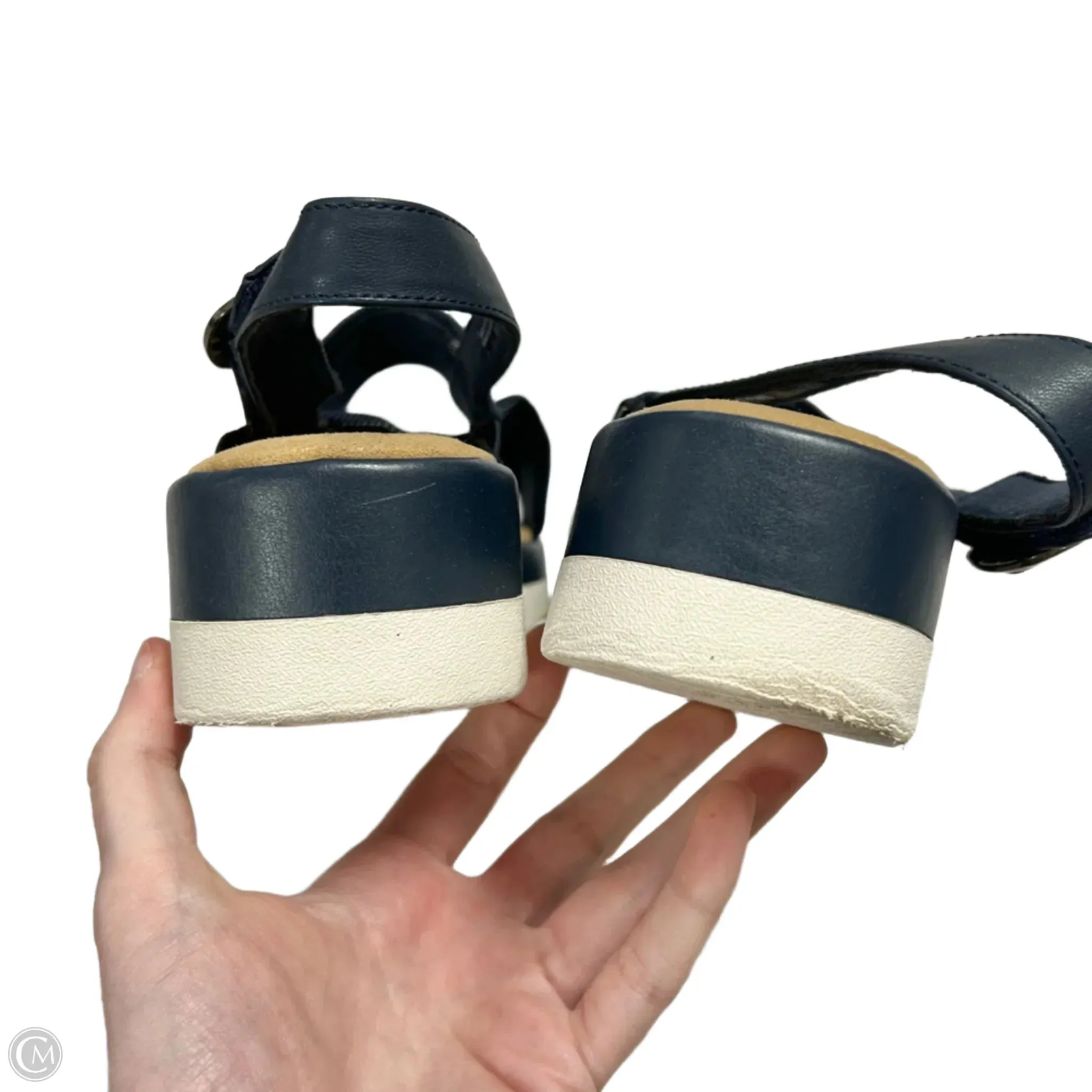Sandals Heels Platform By Clarks In Navy, Size: 8.5 clarks