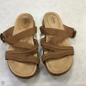 Sandals Heels Platform By Clarks In Tan, Size: 9 clarks
