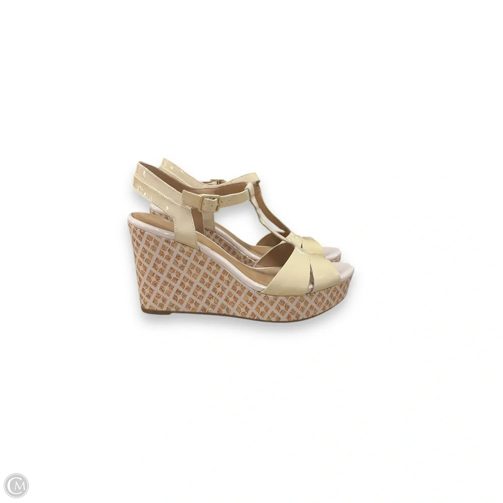 Sandals Heels Wedge By Clarks In Beige, Size: 9.5 clarks