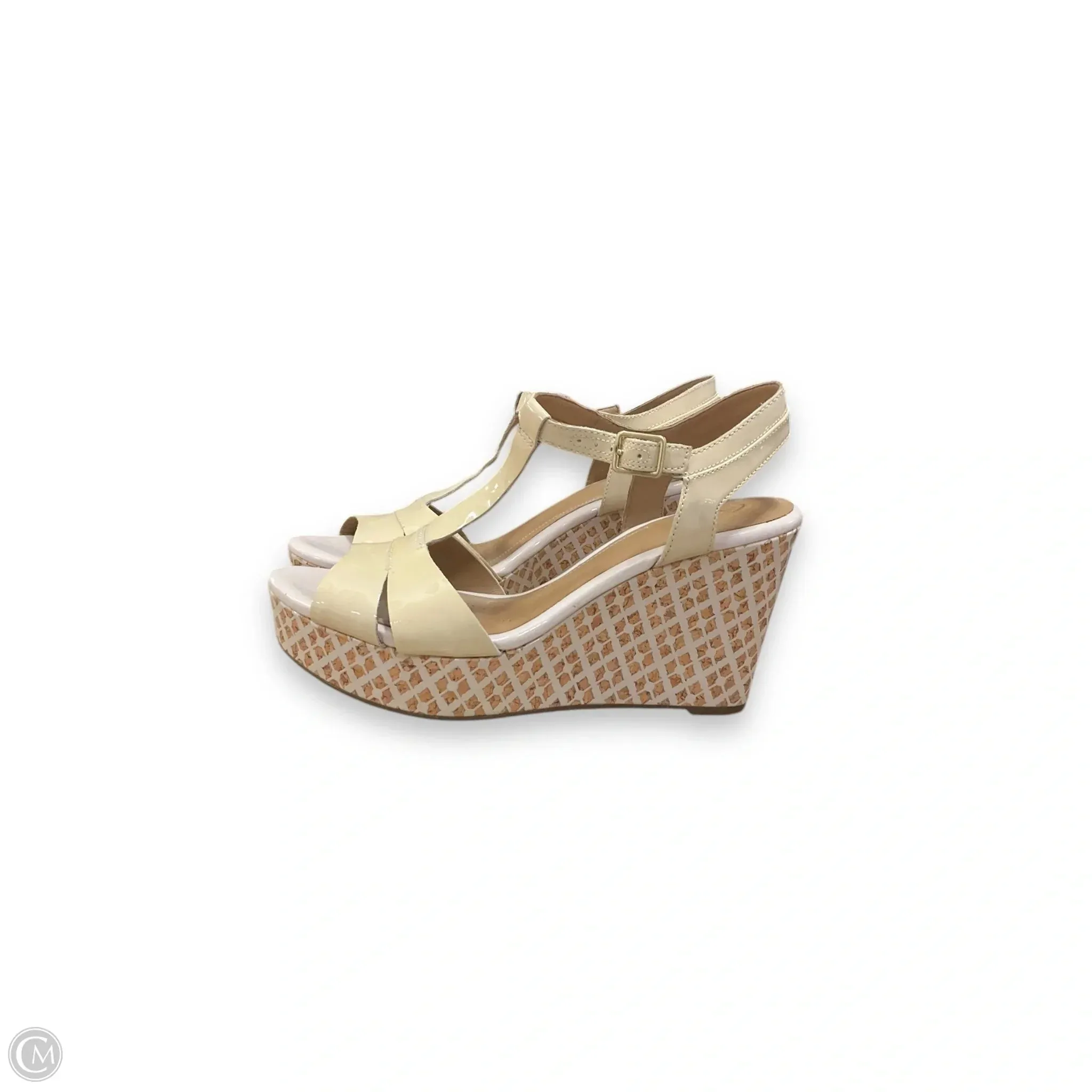 Sandals Heels Wedge By Clarks In Beige, Size: 9.5 clarks