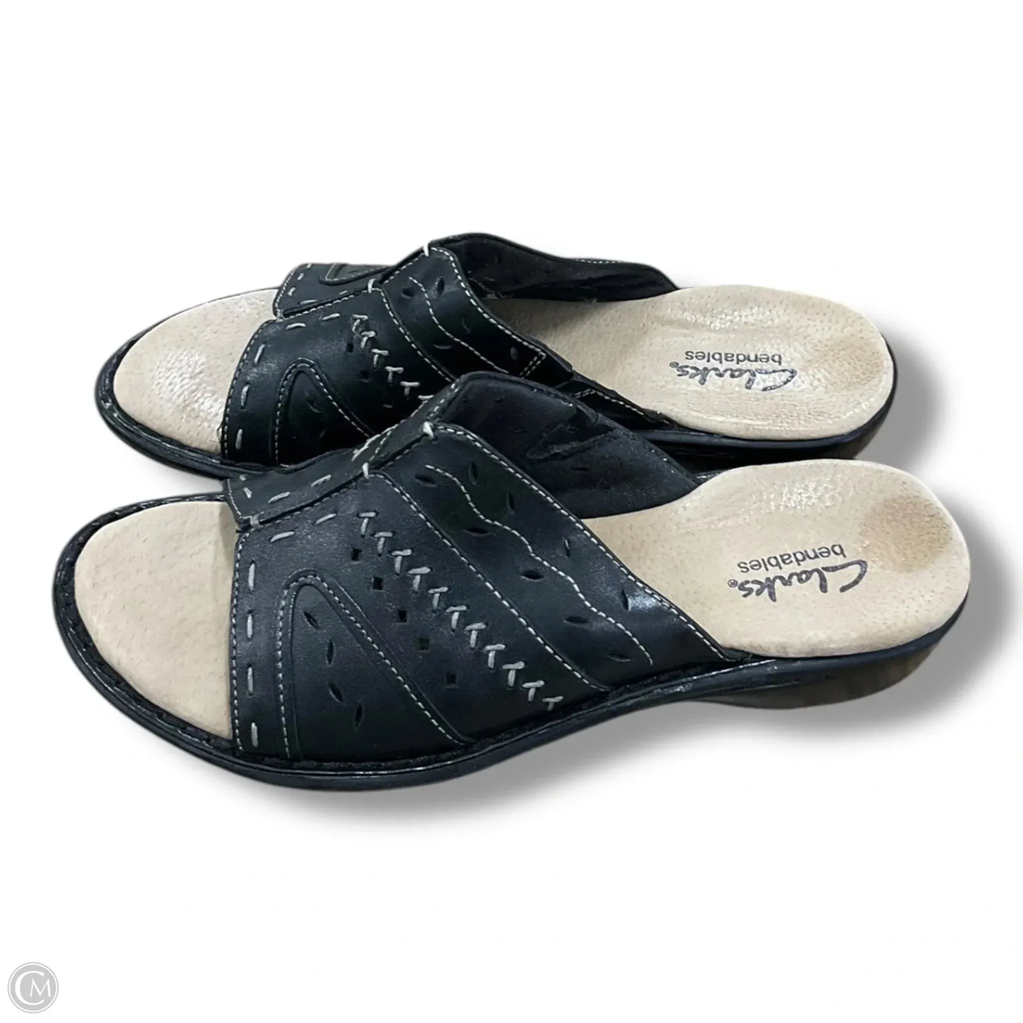 Sandals Heels Wedge By Clarks In Black, Size: 6.5 clarks