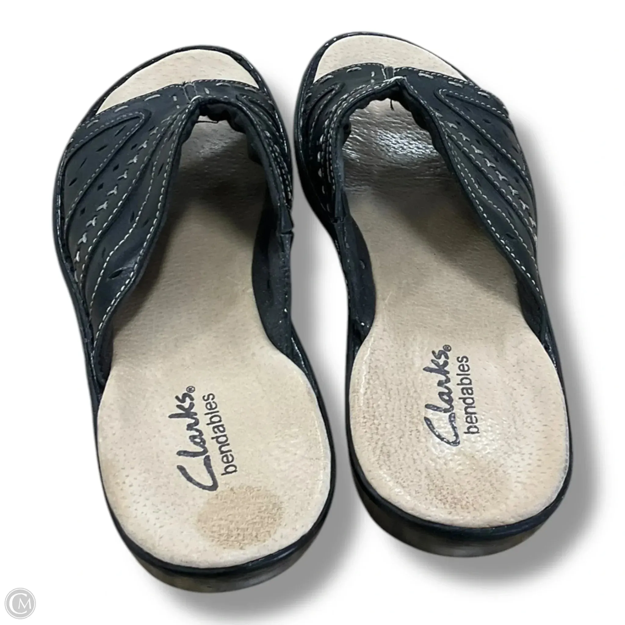 Sandals Heels Wedge By Clarks In Black, Size: 6.5 clarks