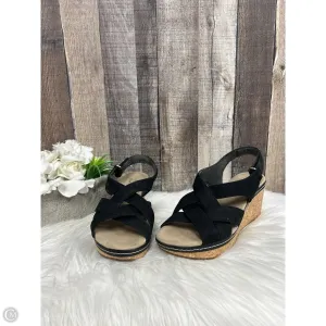 Sandals Heels Wedge By Clarks In Black, Size: 7.5 clarks
