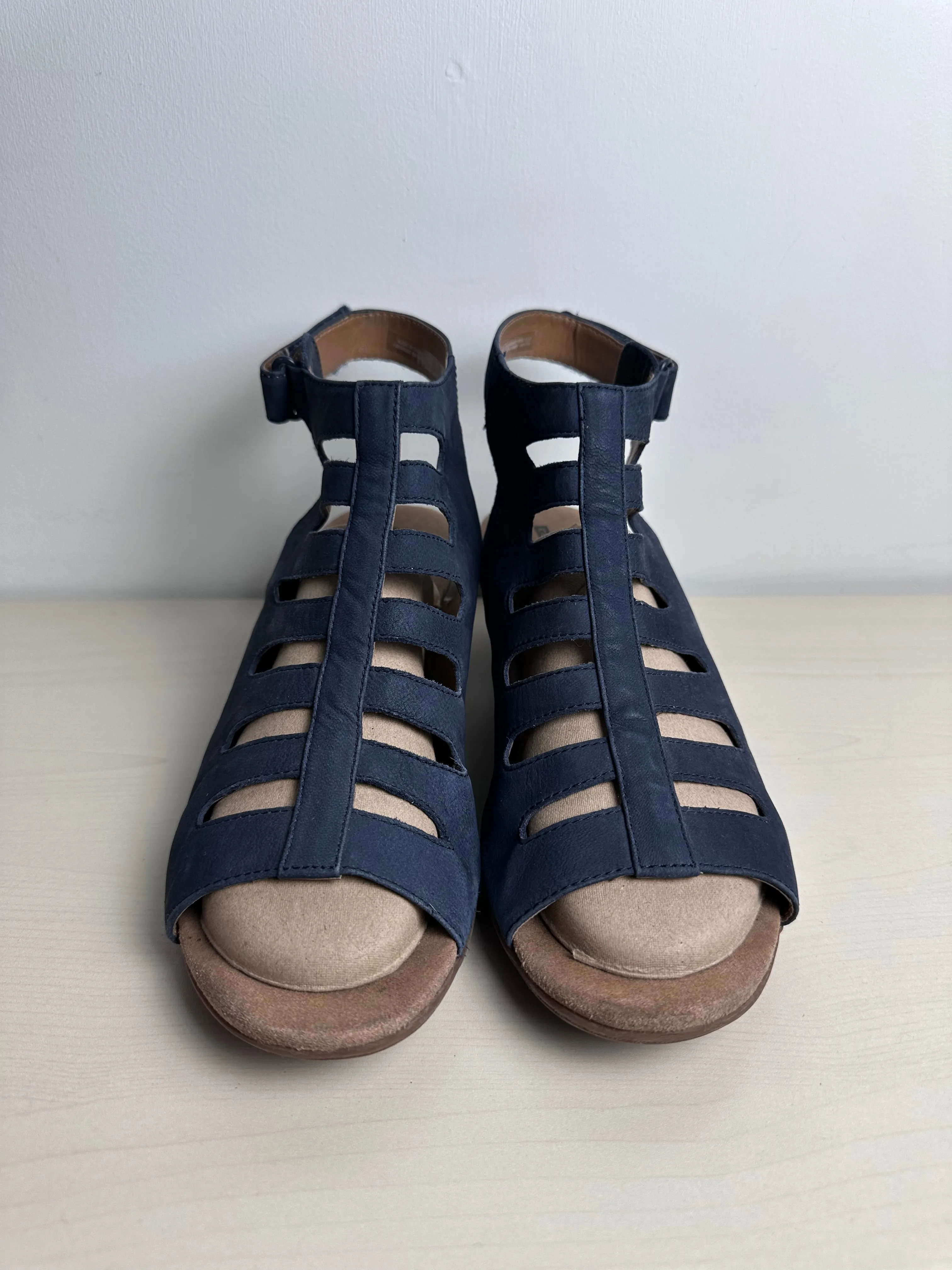 Sandals Heels Wedge By Clarks In Blue, Size: 11 clarks