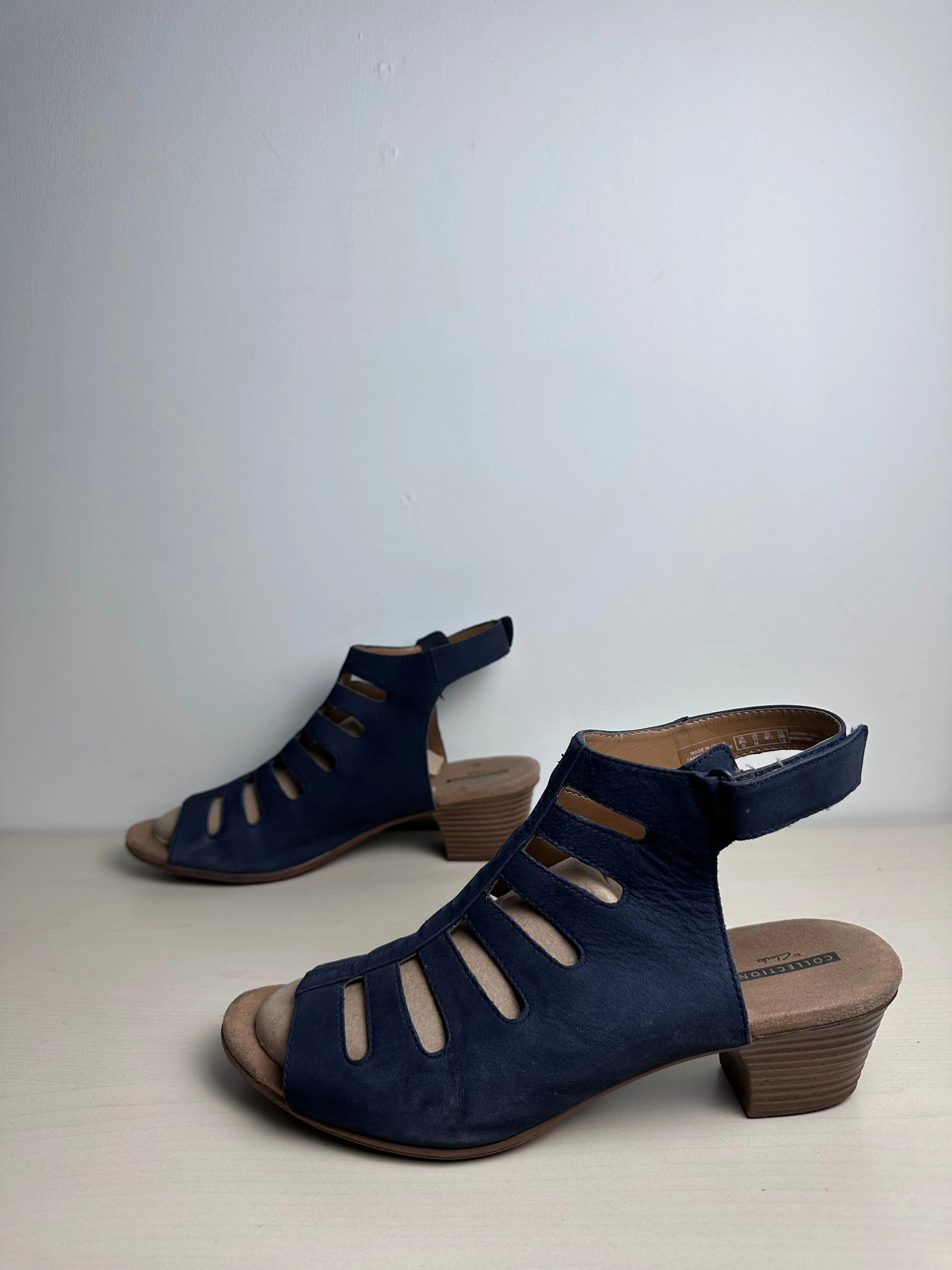 Sandals Heels Wedge By Clarks In Blue, Size: 11 clarks