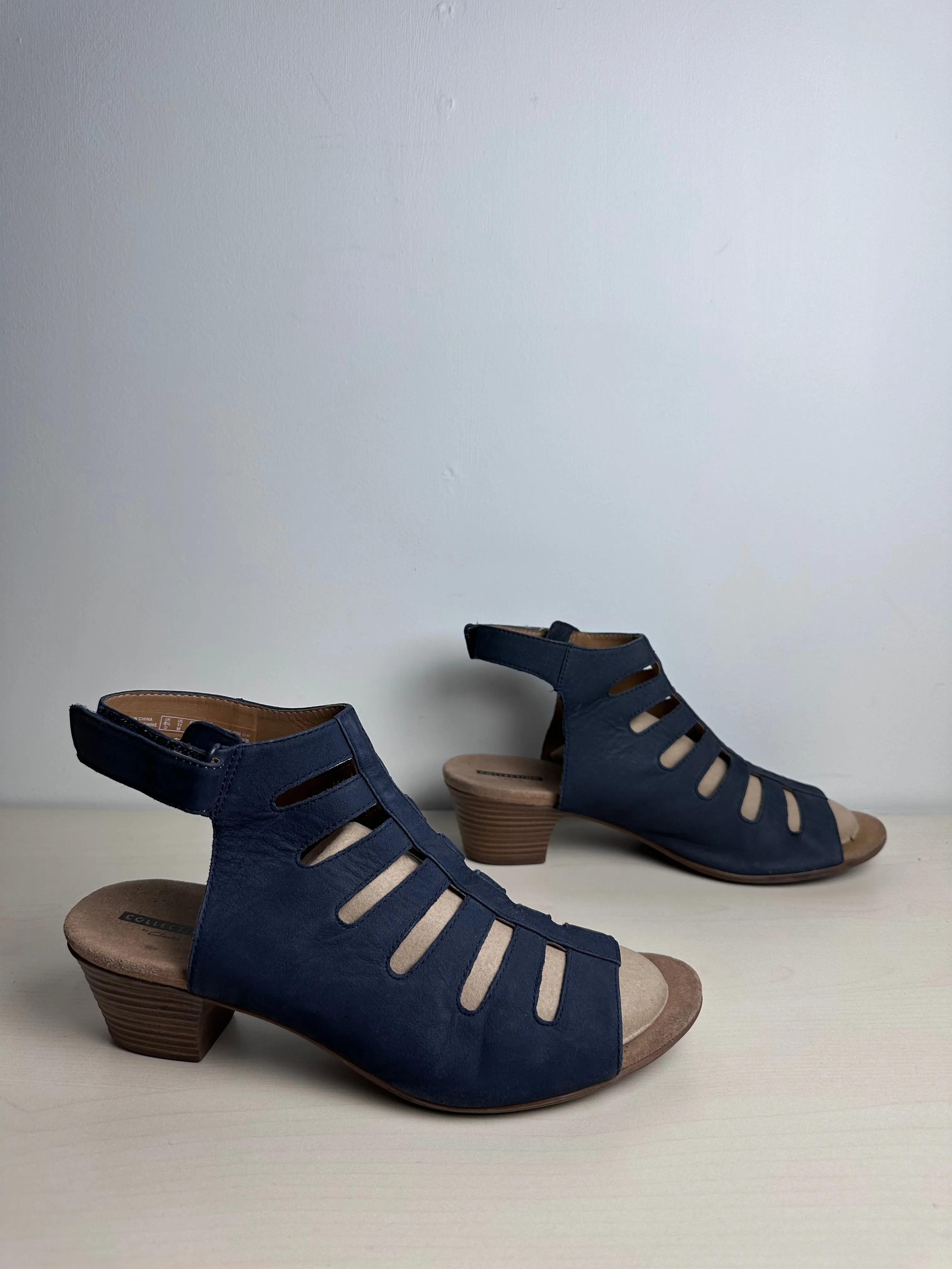 Sandals Heels Wedge By Clarks In Blue, Size: 11 clarks
