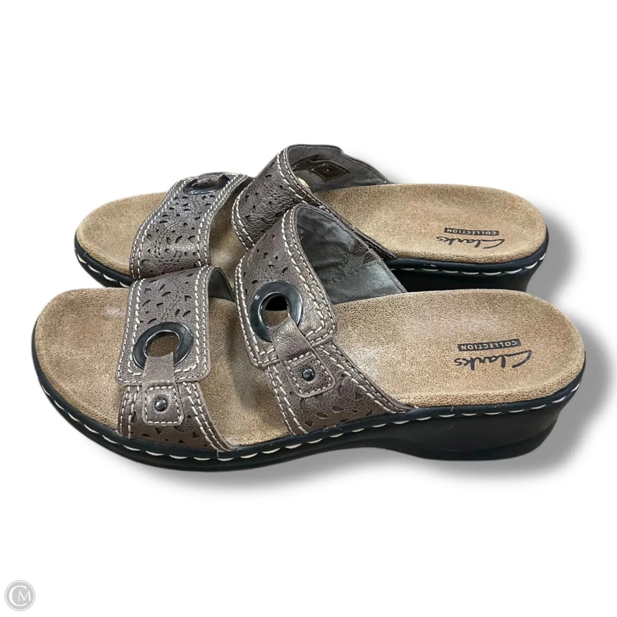Sandals Heels Wedge By Clarks In Brown, Size: 6 clarks