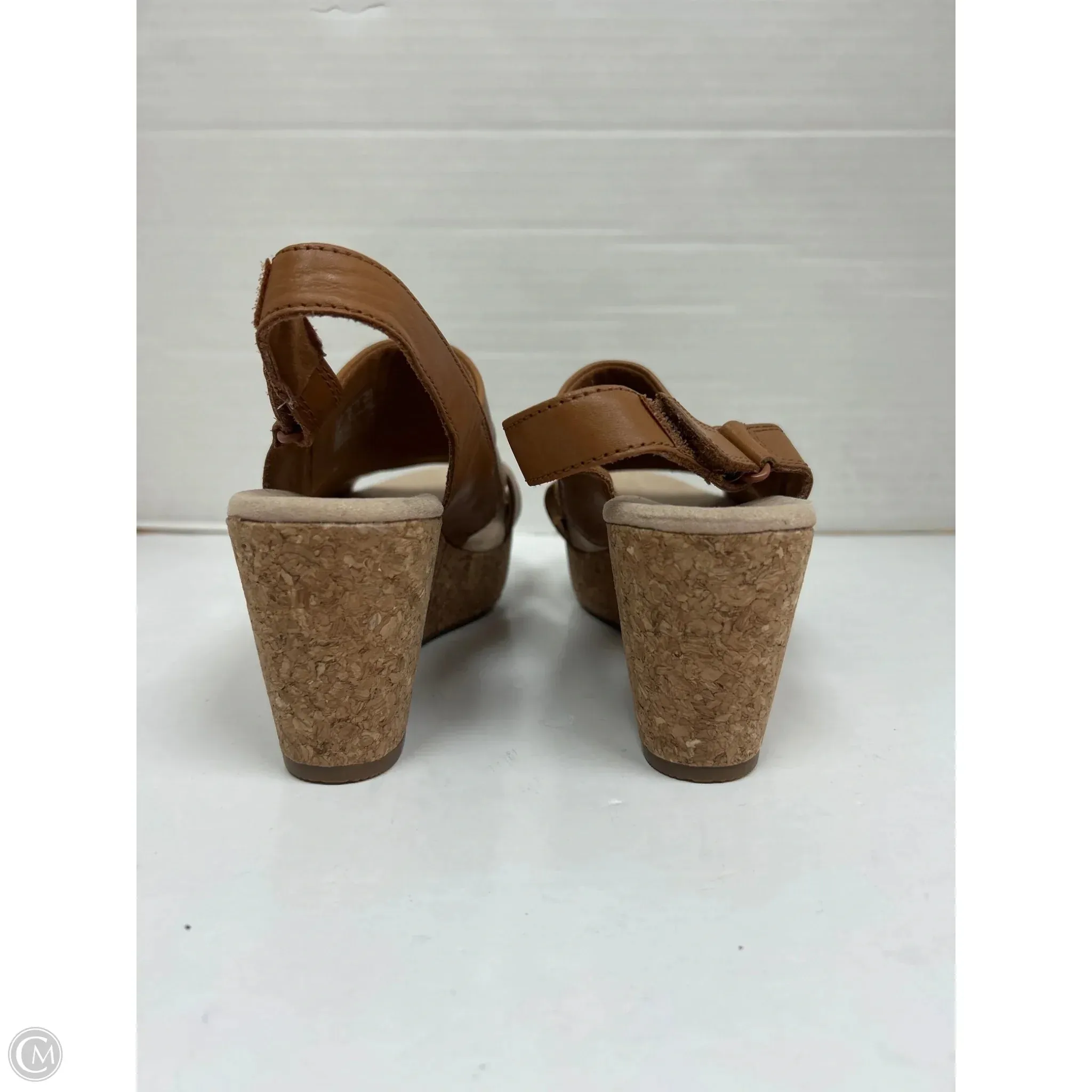 Sandals Heels Wedge By Clarks In Brown, Size: 6.5 clarks