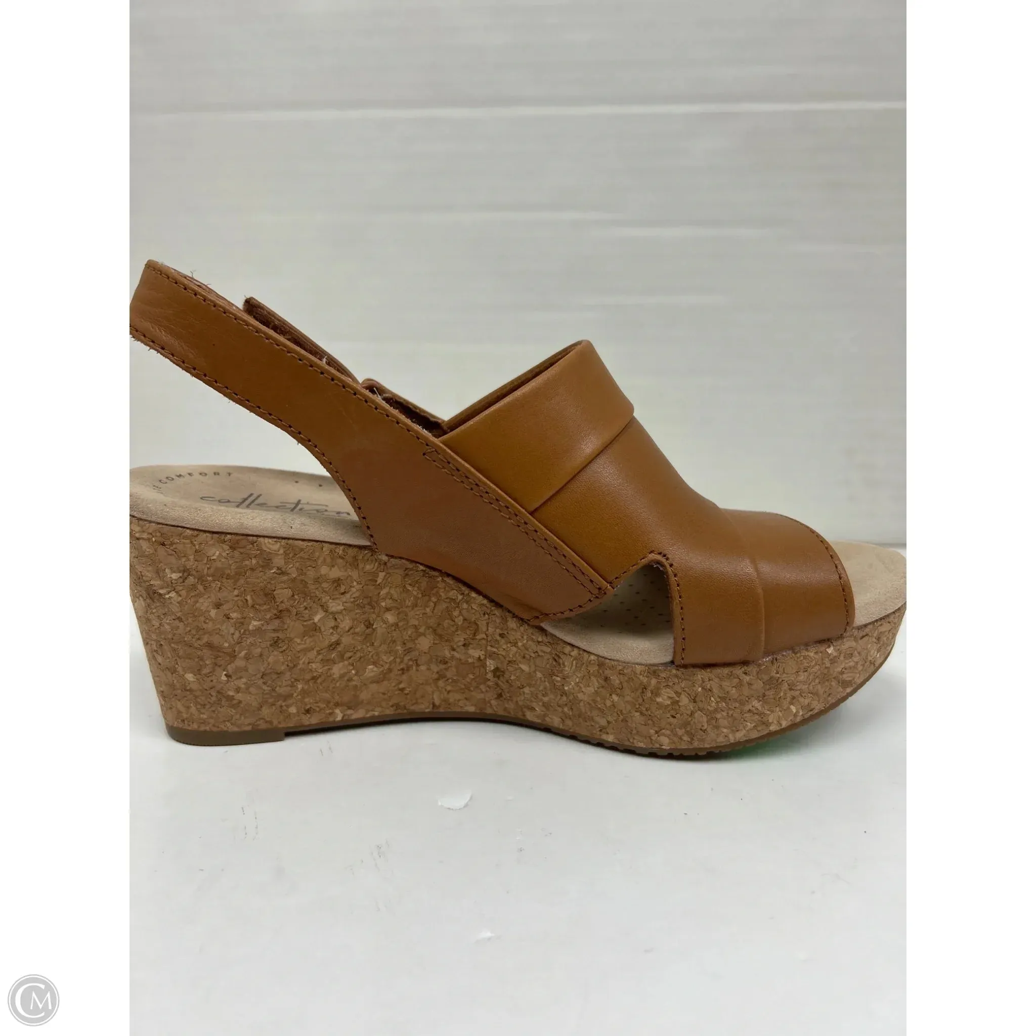 Sandals Heels Wedge By Clarks In Brown, Size: 6.5 clarks