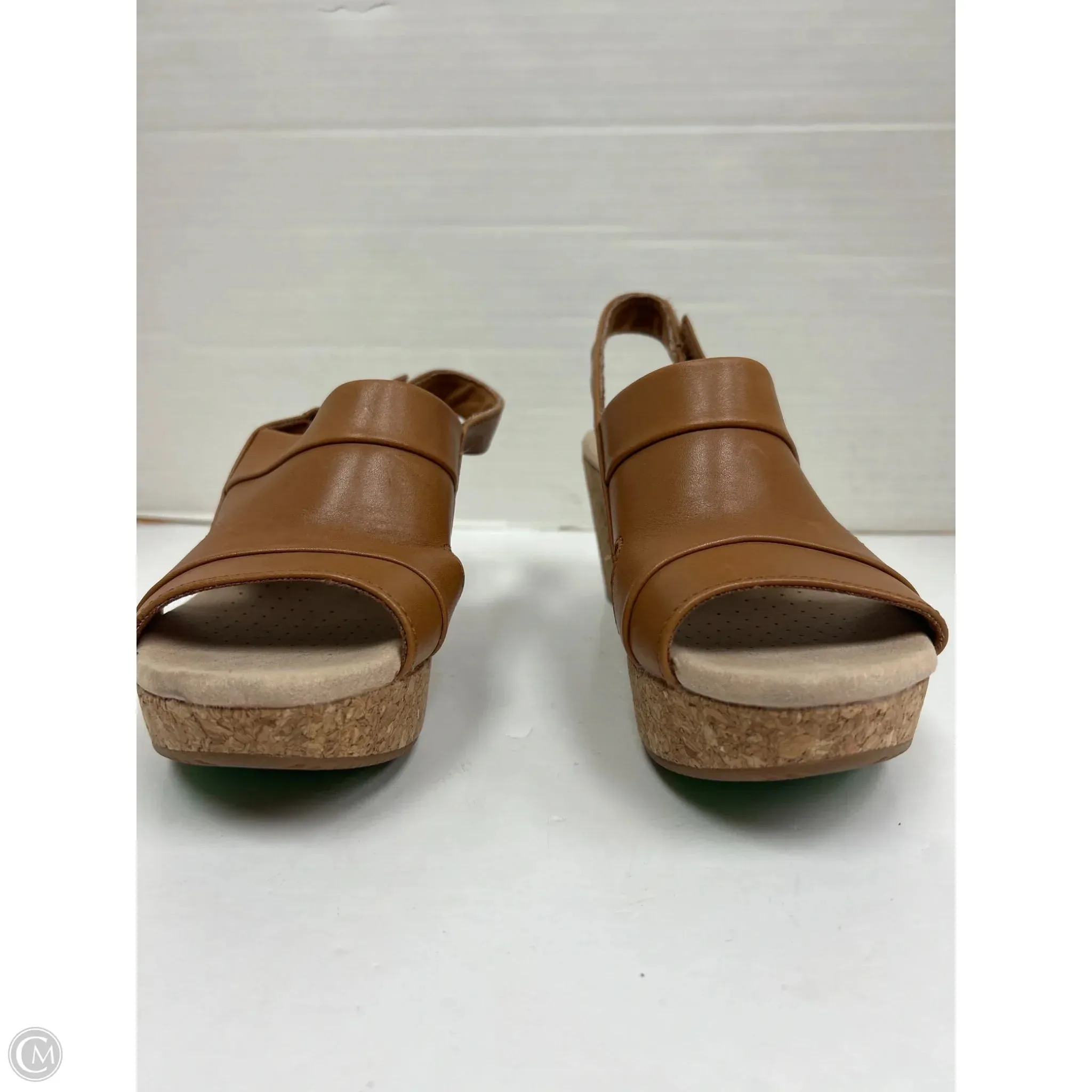 Sandals Heels Wedge By Clarks In Brown, Size: 6.5 clarks