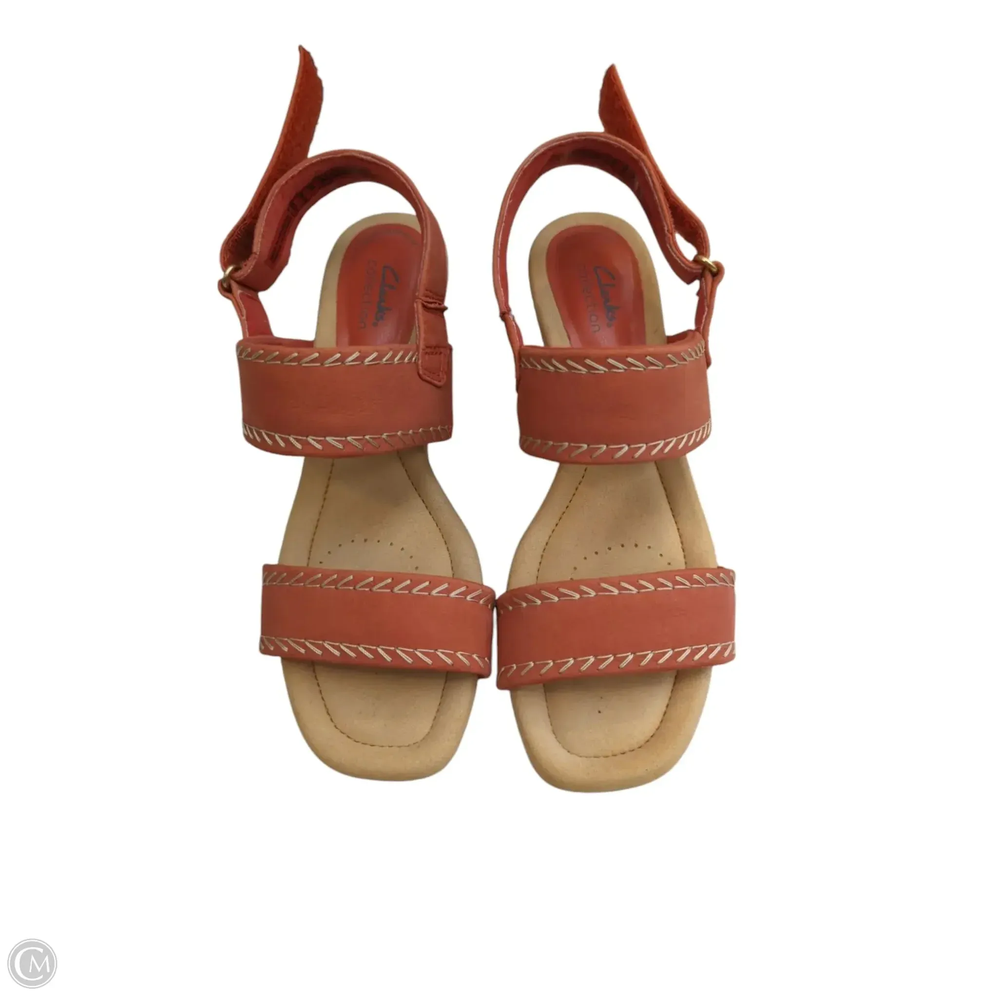 Sandals Heels Wedge By Clarks In Red, Size: 8 clarks