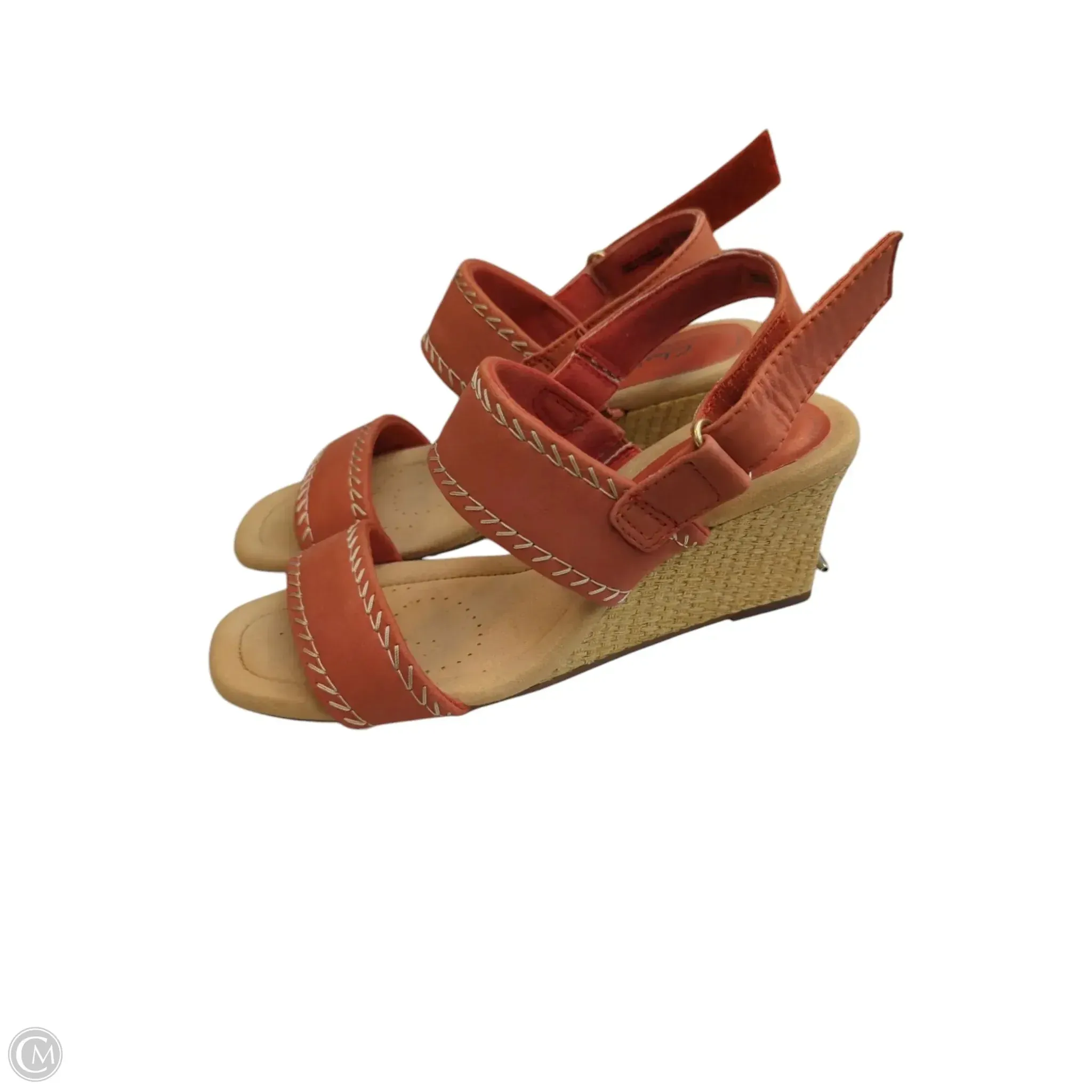 Sandals Heels Wedge By Clarks In Red, Size: 8 clarks