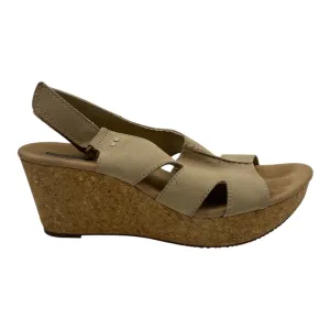 Sandals Heels Wedge By Clarks In Tan, Size:9.5 clarks