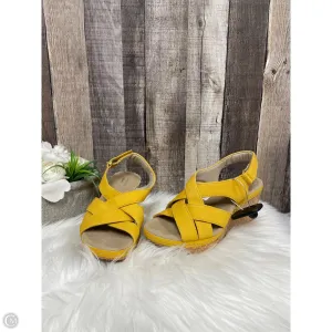 Sandals Heels Wedge By Clarks In Yellow, Size: 7 clarks