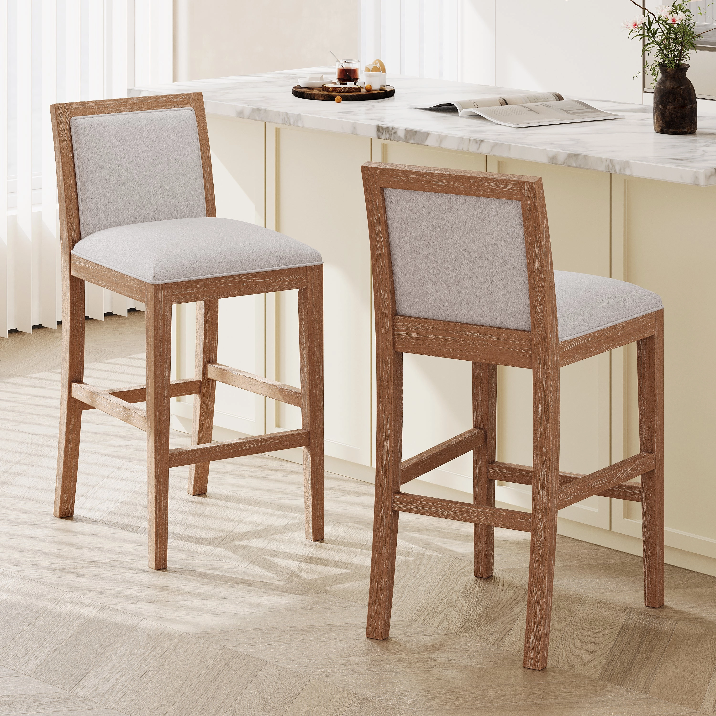 Set of 2 Mid-Century Modern Counter Stools kitchen accessories, table linens