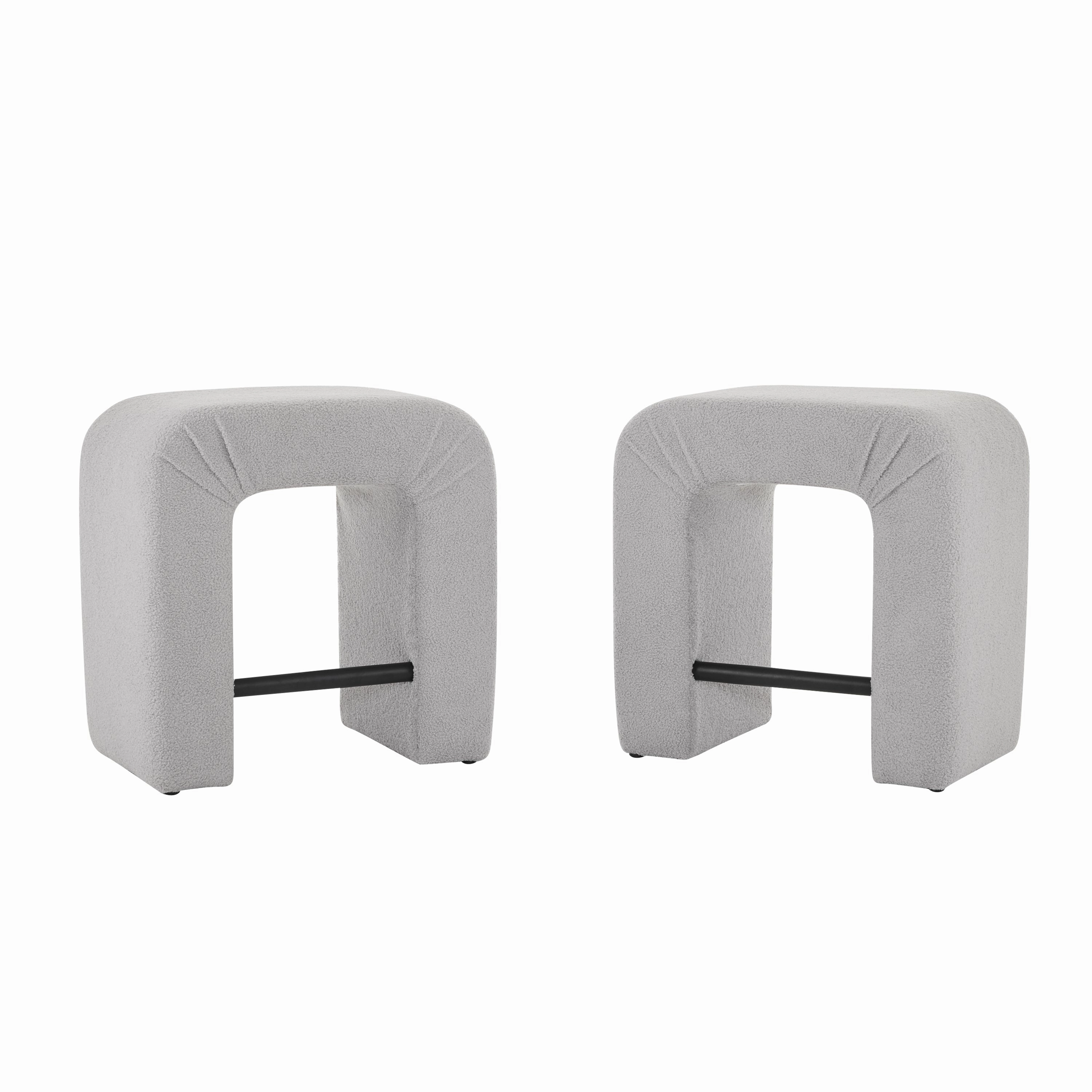 Set of 2 Modern Inverted U-Shape Bar Stools