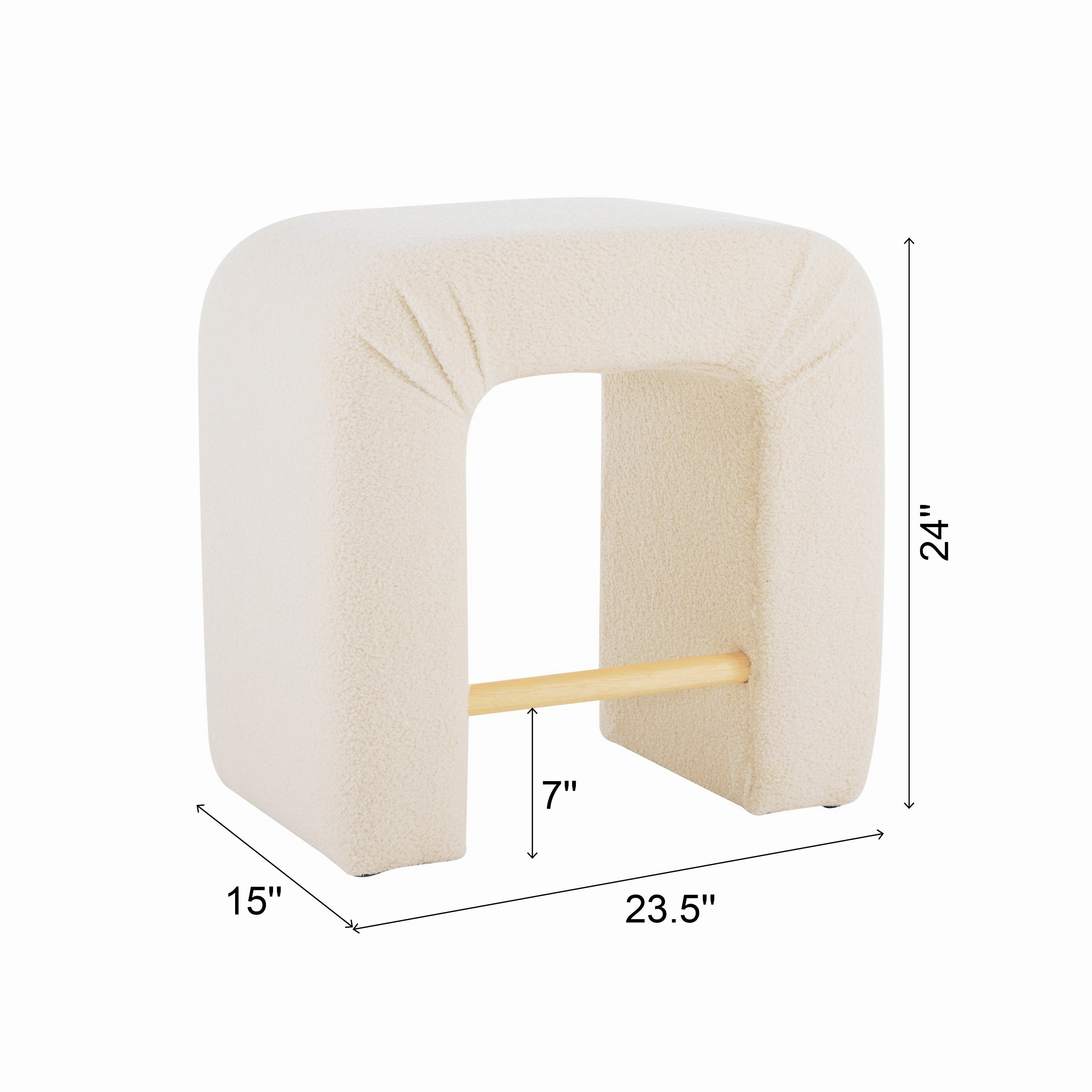 Set of 2 Modern Inverted U-Shape Bar Stools