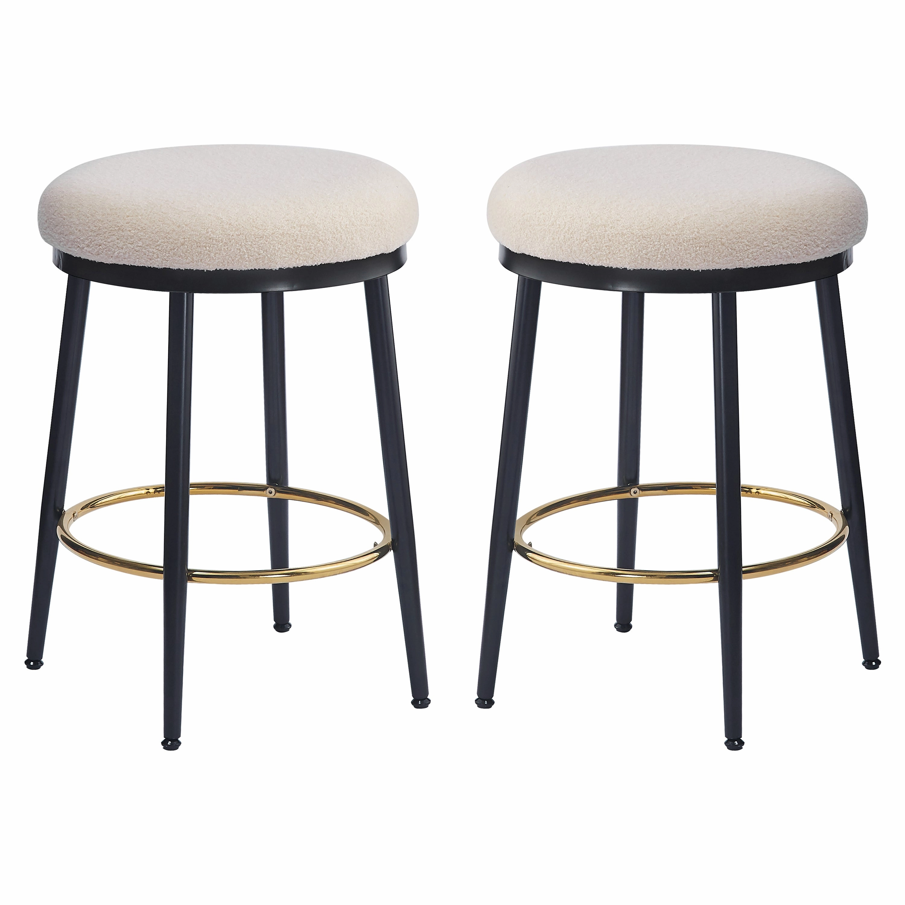 Set of 2 Modern Upholstered Counter Stools  24.75" Seat Height