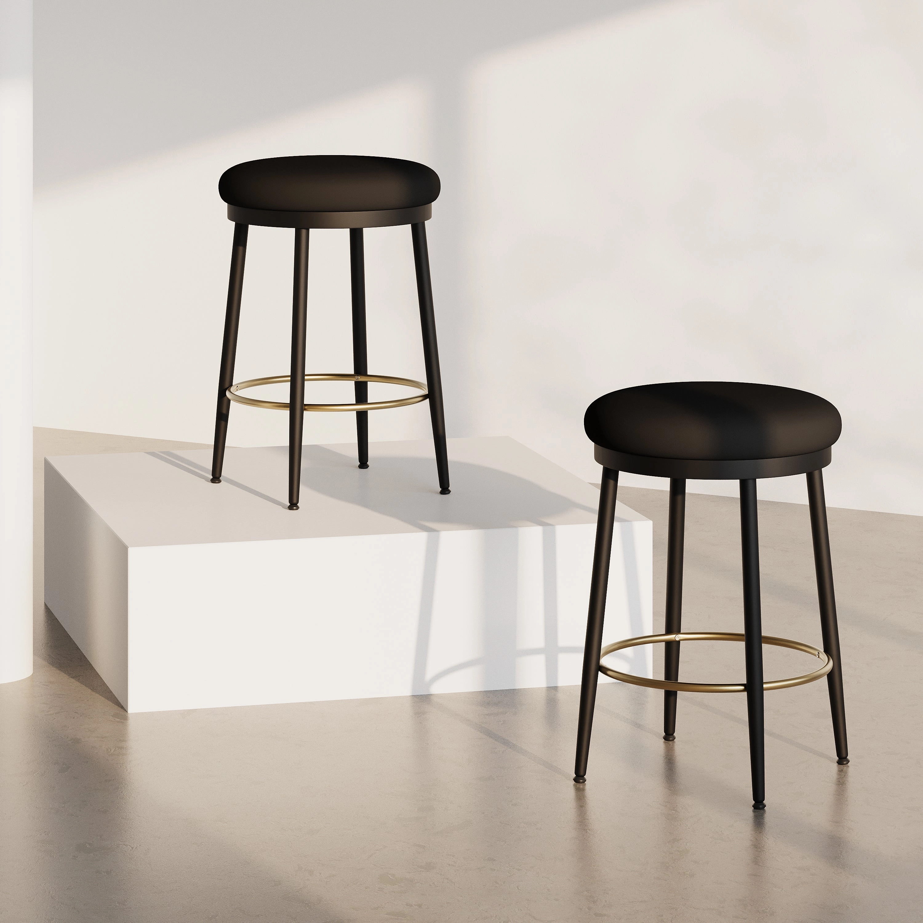 Set of 2 Modern Upholstered Counter Stools  24.75" Seat Height