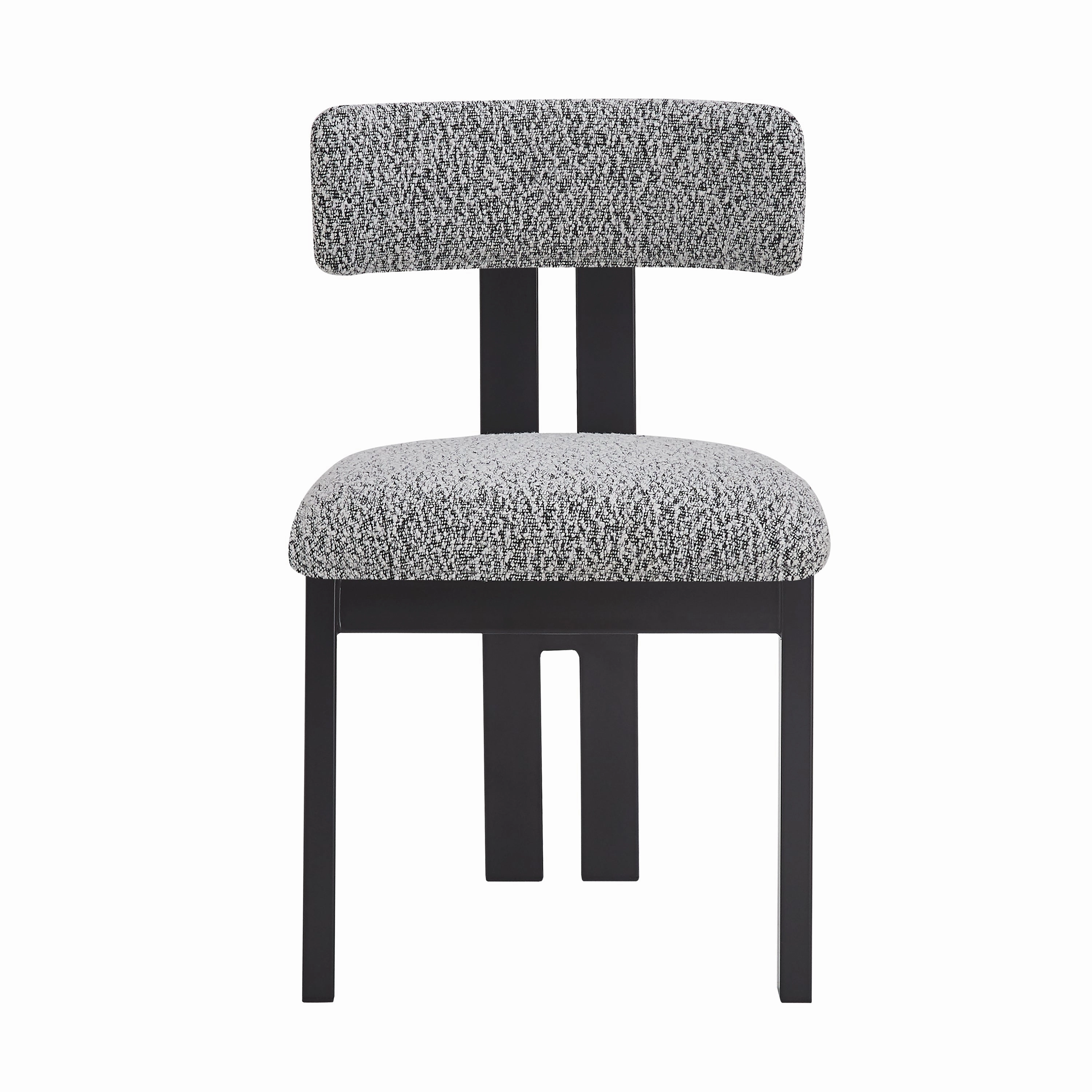 Set of 2 Modern Upholstered Dining Chairs Fabric with Sturdy Iron Frame
