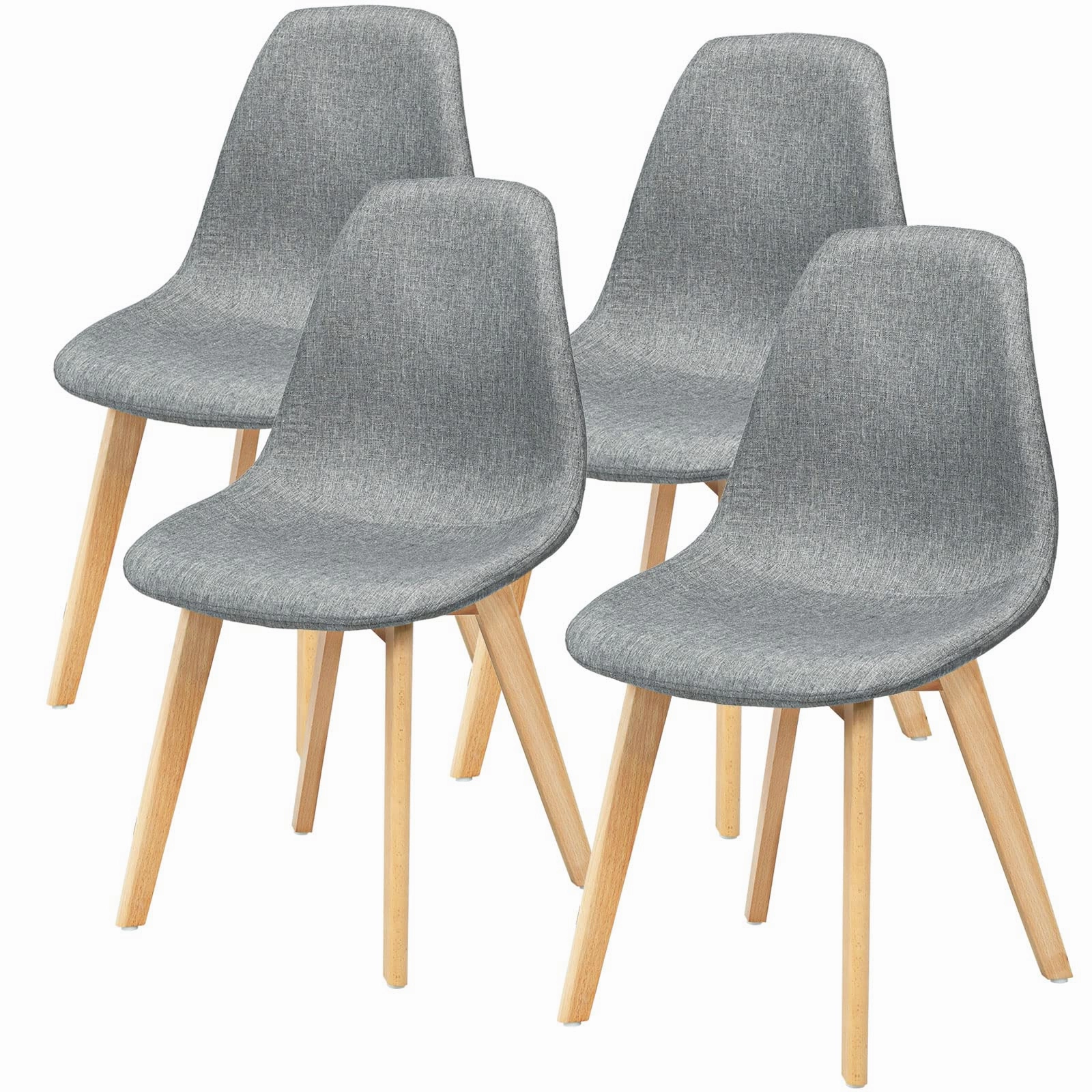 Set of 2 or 4 Kitchen Dining Chairs Gray